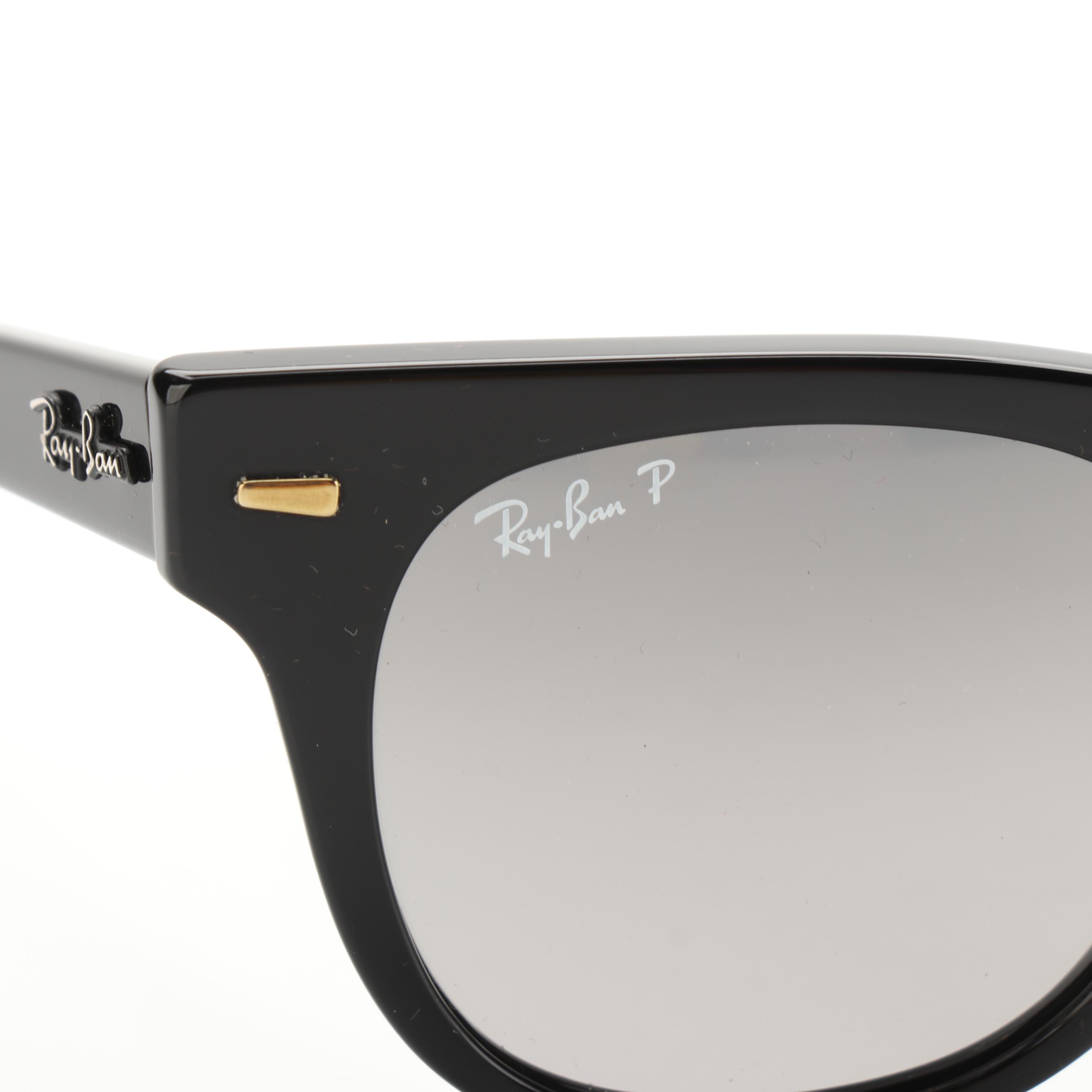 Ray-Ban RB2168 Meteor Polarized Glossy Black Sunglasses with Case and Box