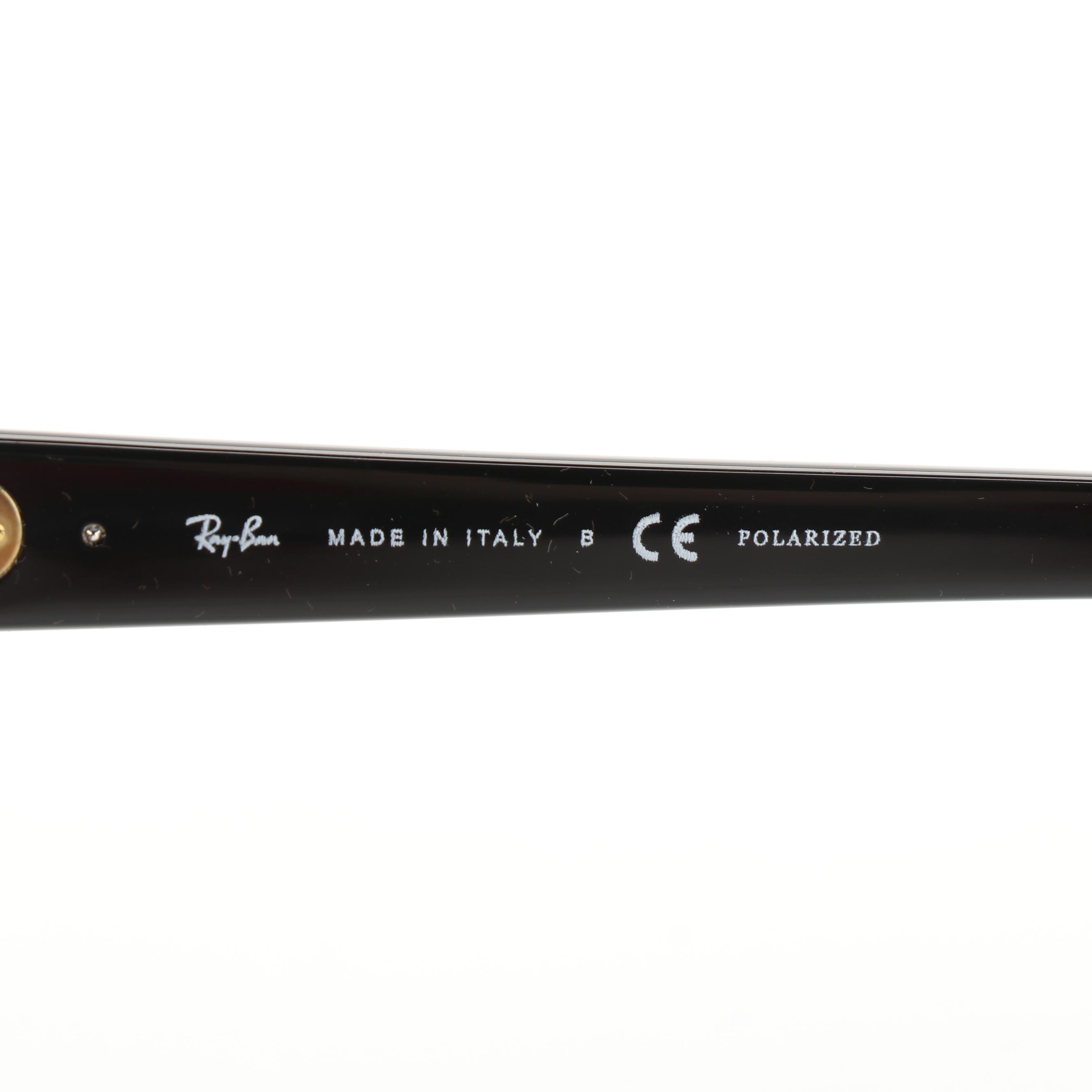 Ray-Ban RB2168 Meteor Polarized Glossy Black Sunglasses with Case and Box