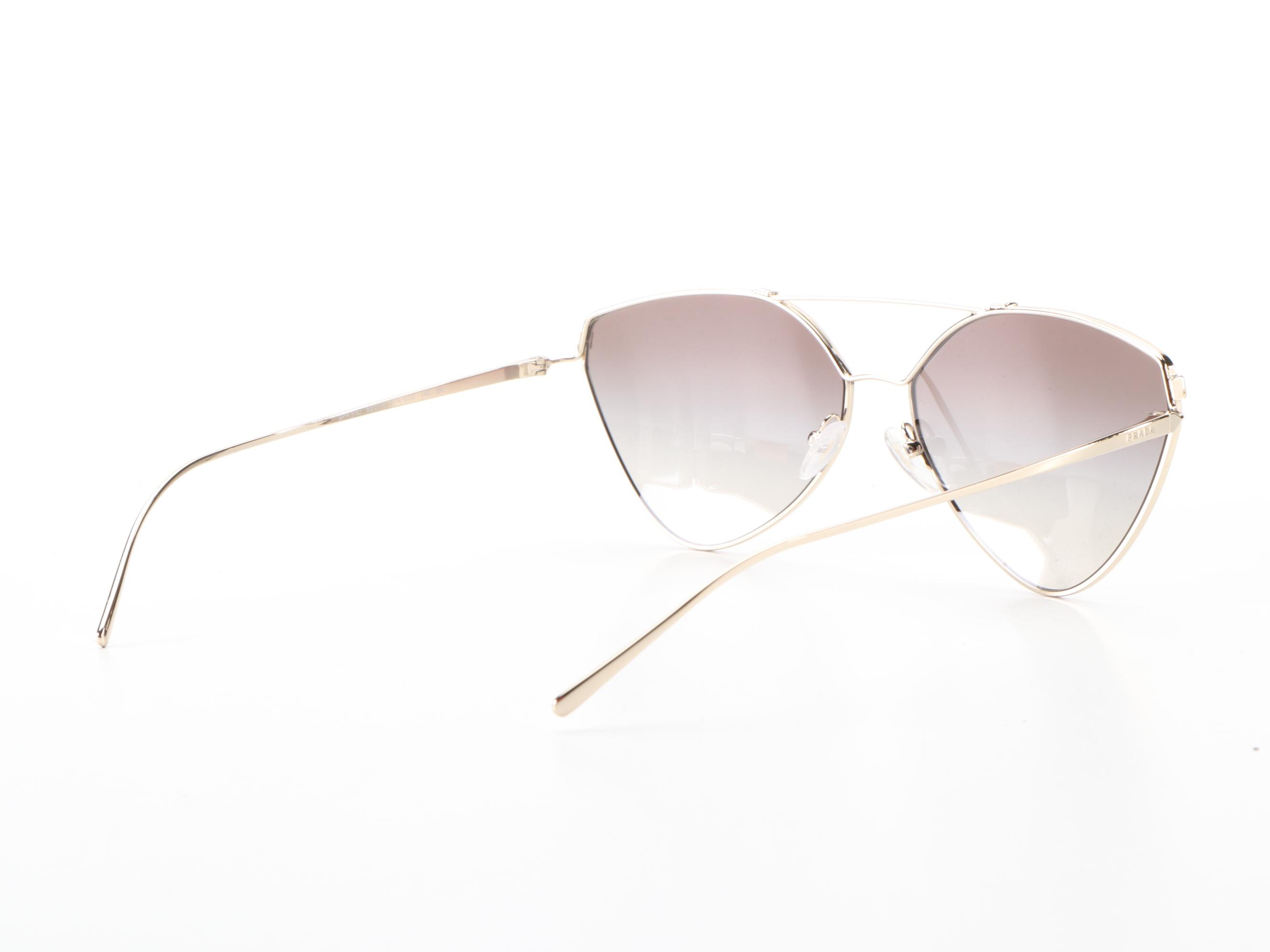 Prada SPR51U Geometric Sunglasses with Case and Box