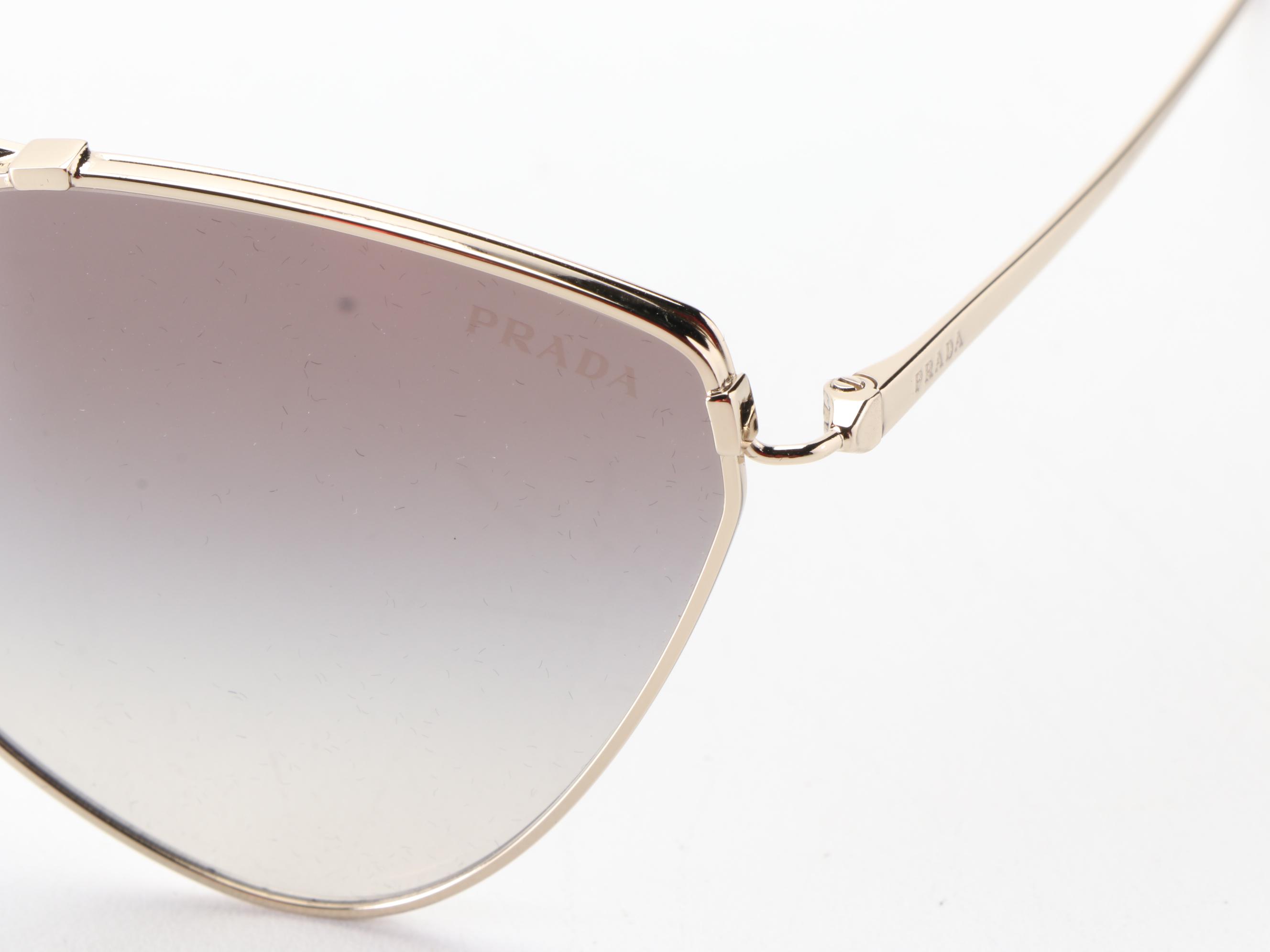 Prada SPR51U Geometric Sunglasses with Case and Box