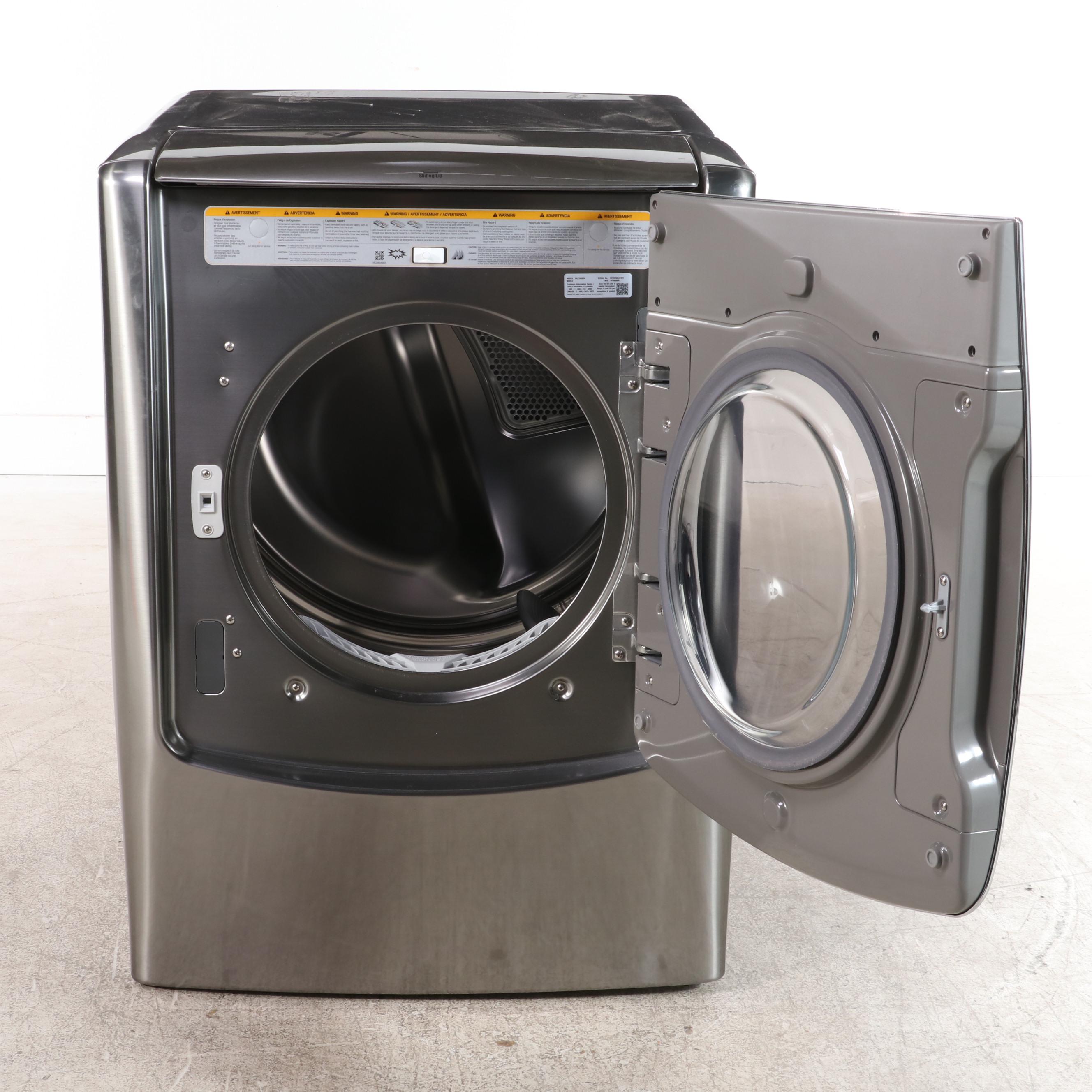 LG 9.0 Cu. Ft. Graphite Steel Smart WiFi Electric Dryer With Sensor Dry, Steam
