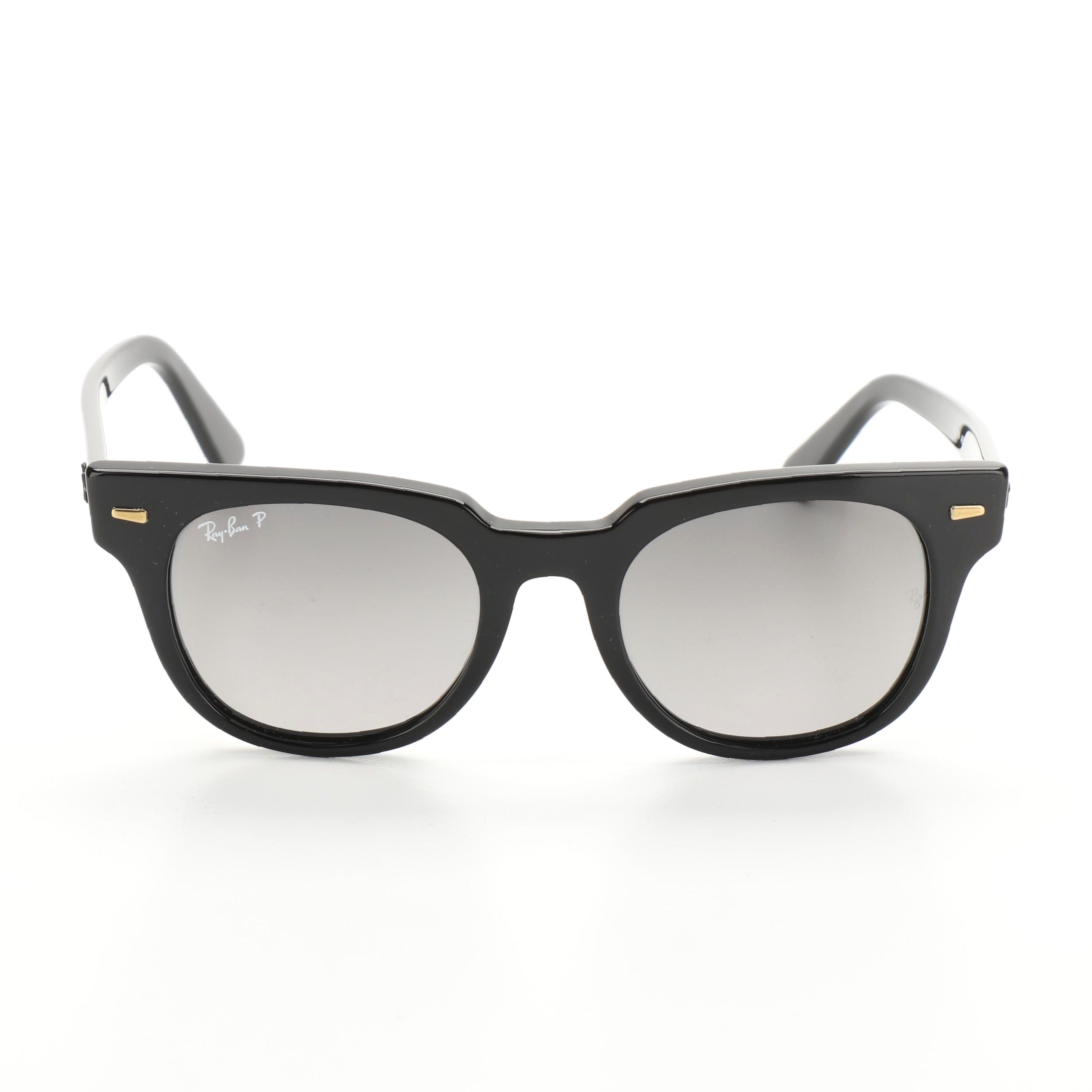 Ray-Ban RB2168 Meteor Polarized Glossy Black Sunglasses with Case and Box