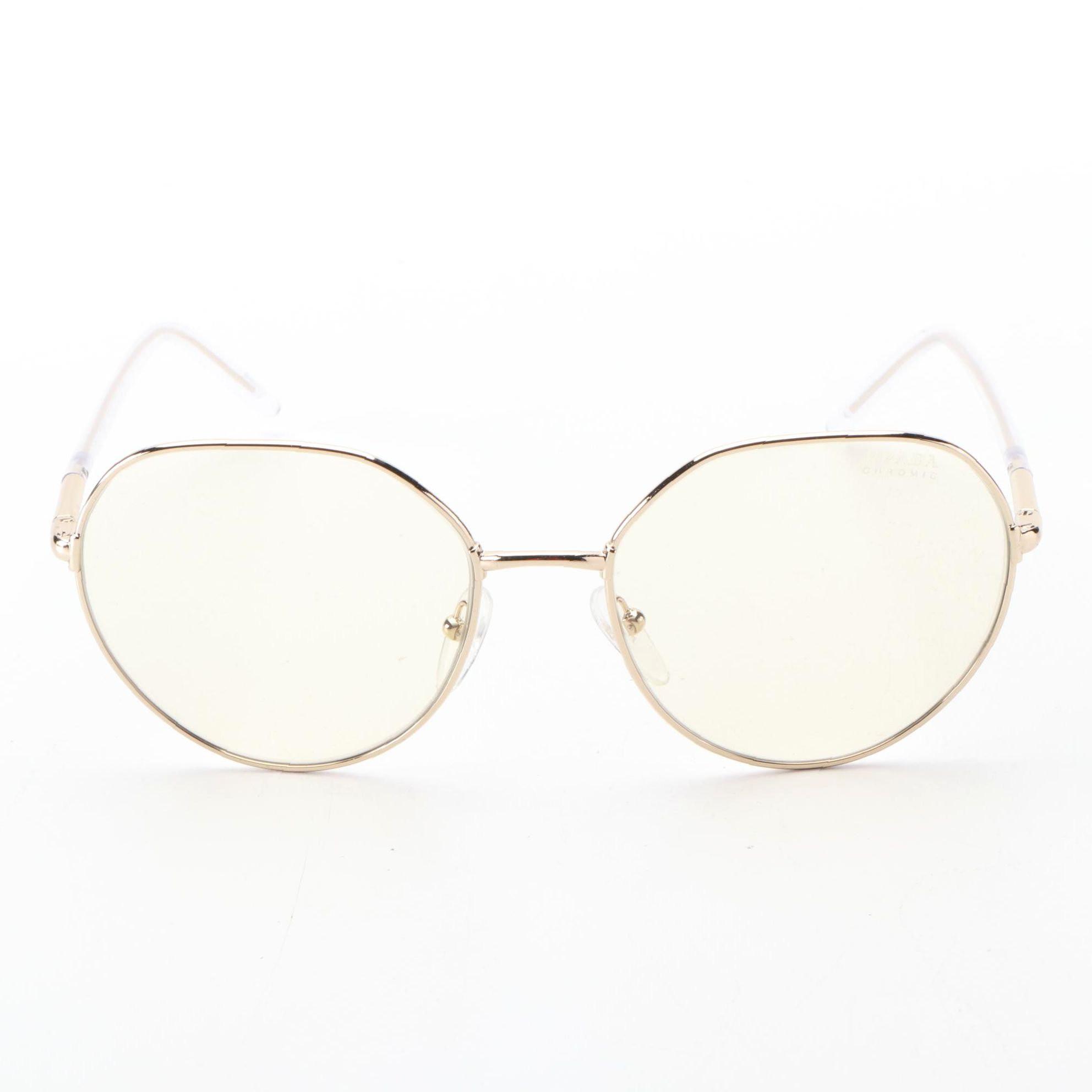 Prada SPR65X Photochromic Lens Round Sunglasses with Case and Box