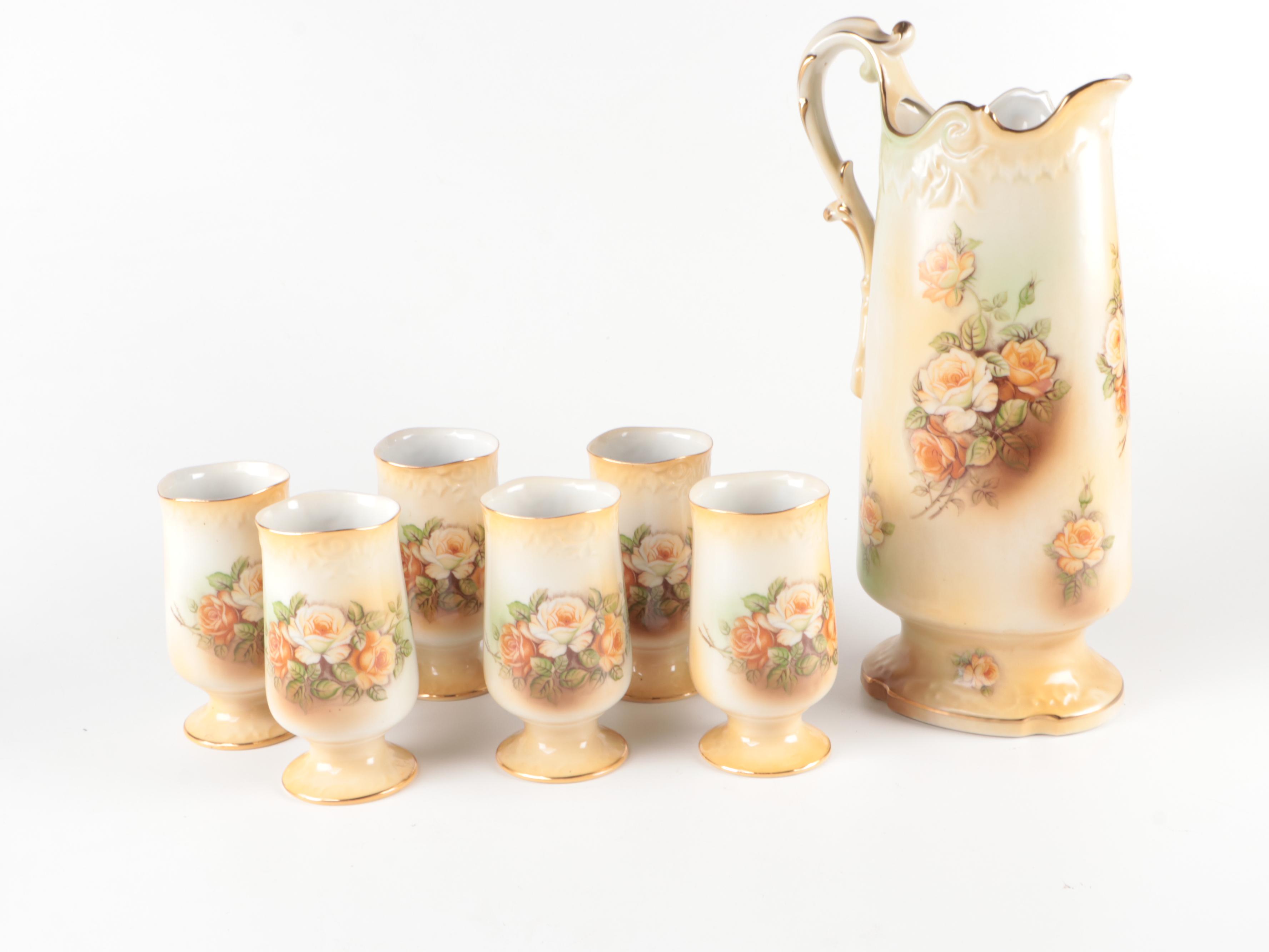 Reinhold Schlegelmilch Porcelain Pitcher and Glasses with Trinket Boxes and More