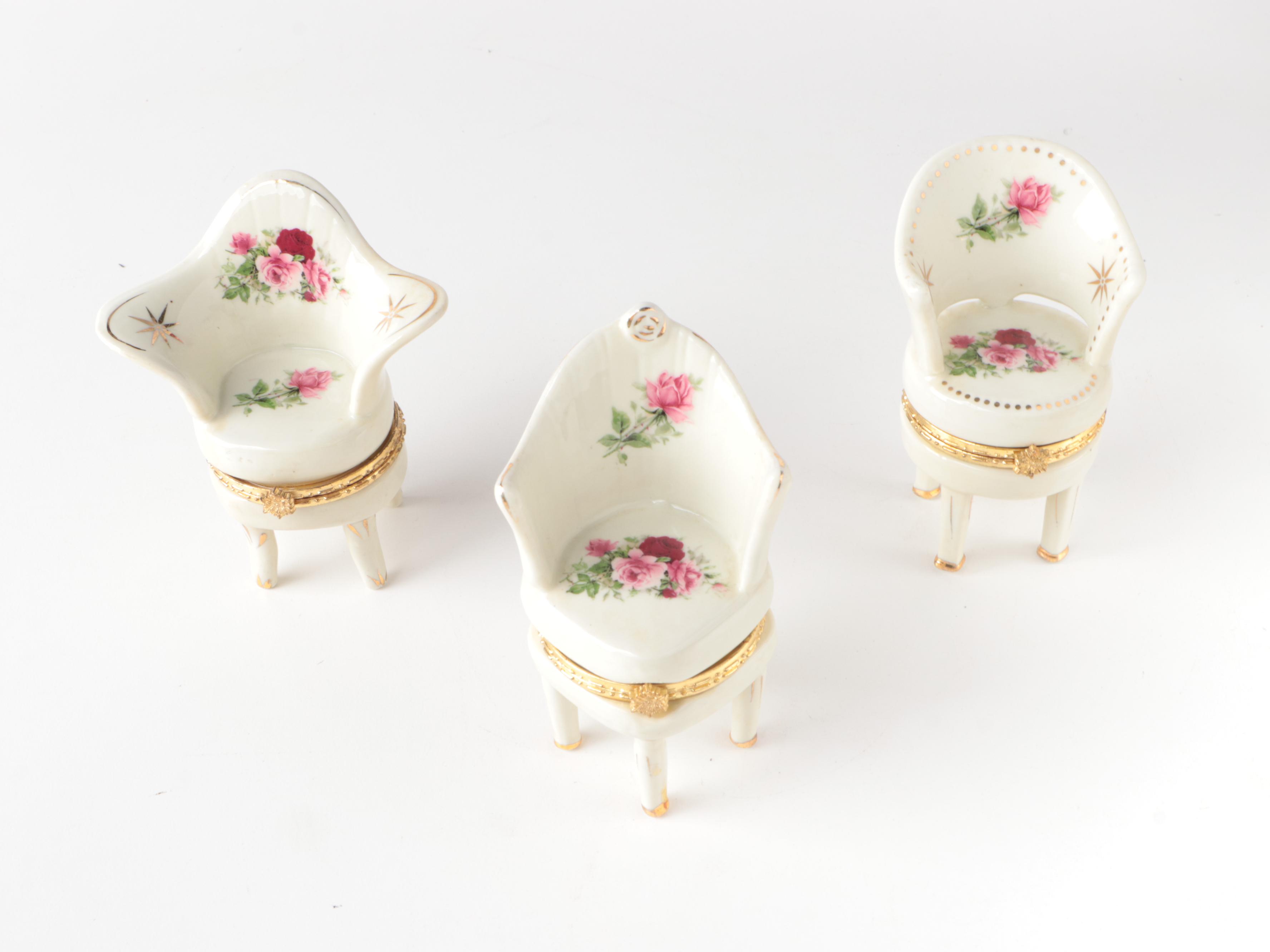 Reinhold Schlegelmilch Porcelain Pitcher and Glasses with Trinket Boxes and More