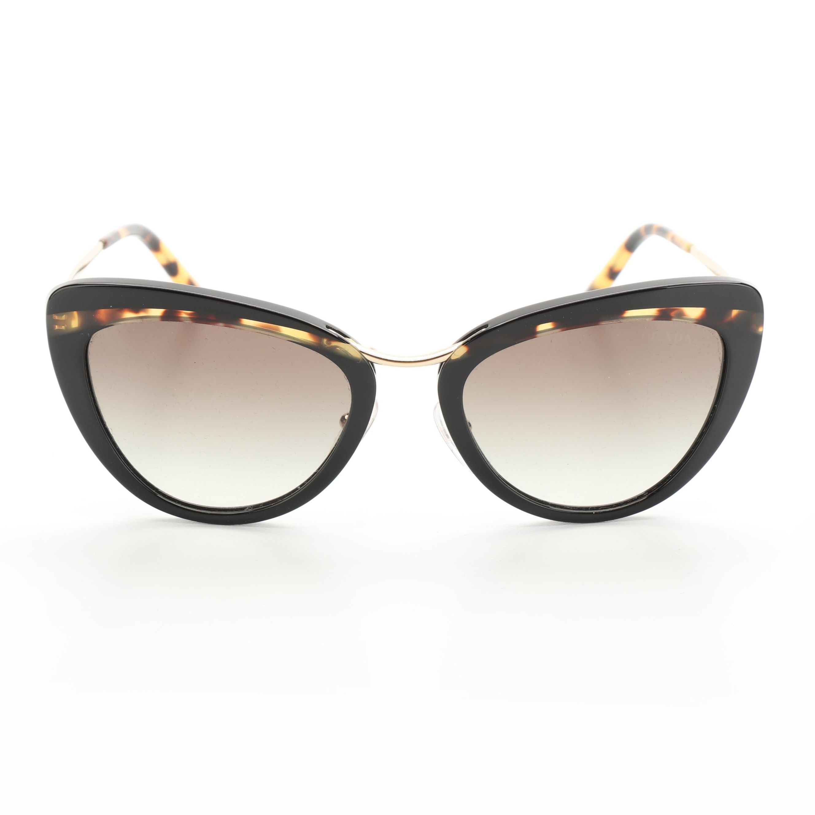 Prada SPR25X Havana Cat Eye Sunglasses with Case and Box