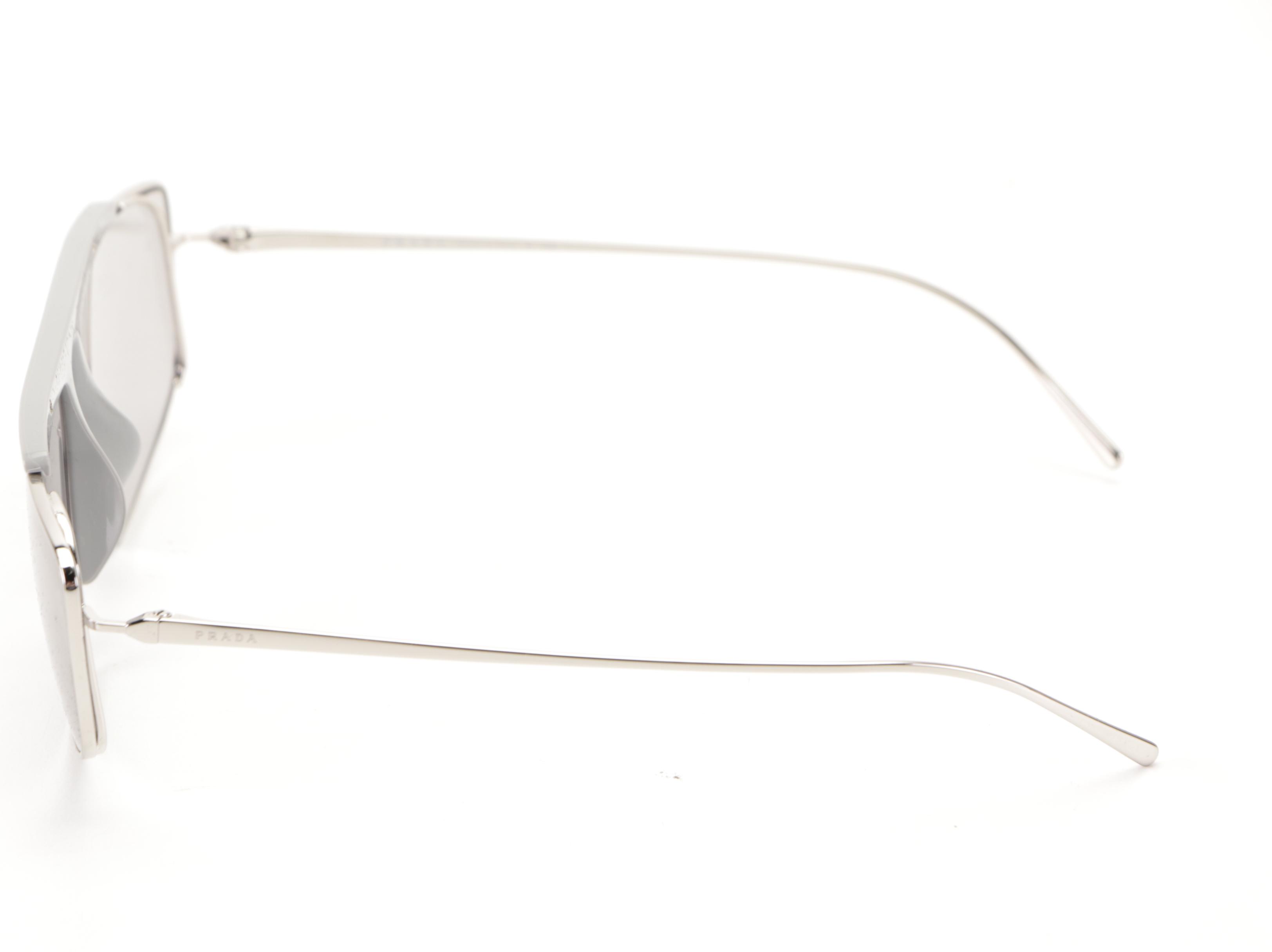 Prada SPR50V Modified Metal Aviator Sunglasses with Case and Box