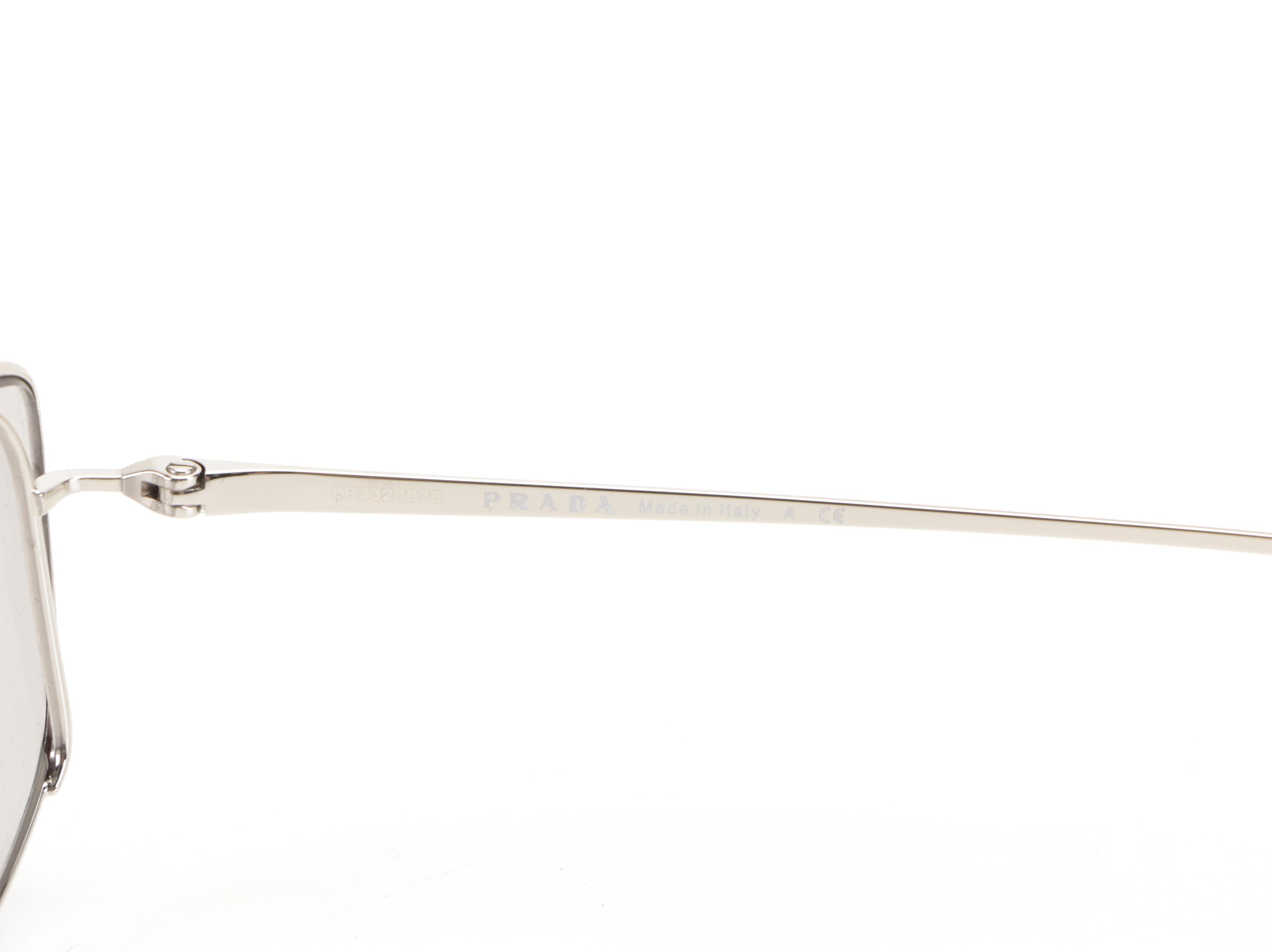 Prada SPR50V Modified Metal Aviator Sunglasses with Case and Box