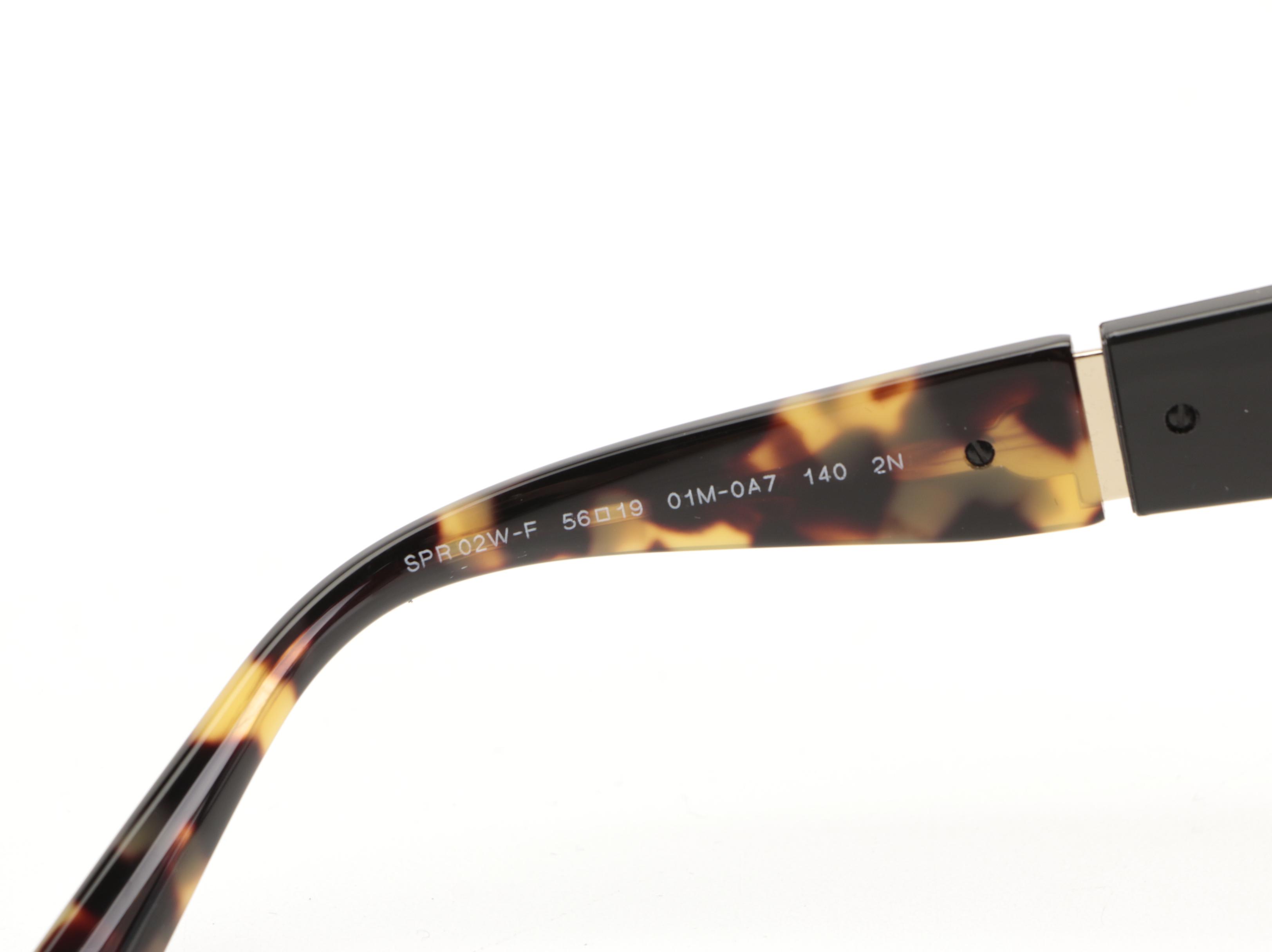 Prada SPR02W-F Oversized Black/Medium Havana Sunglasses with Case and Box