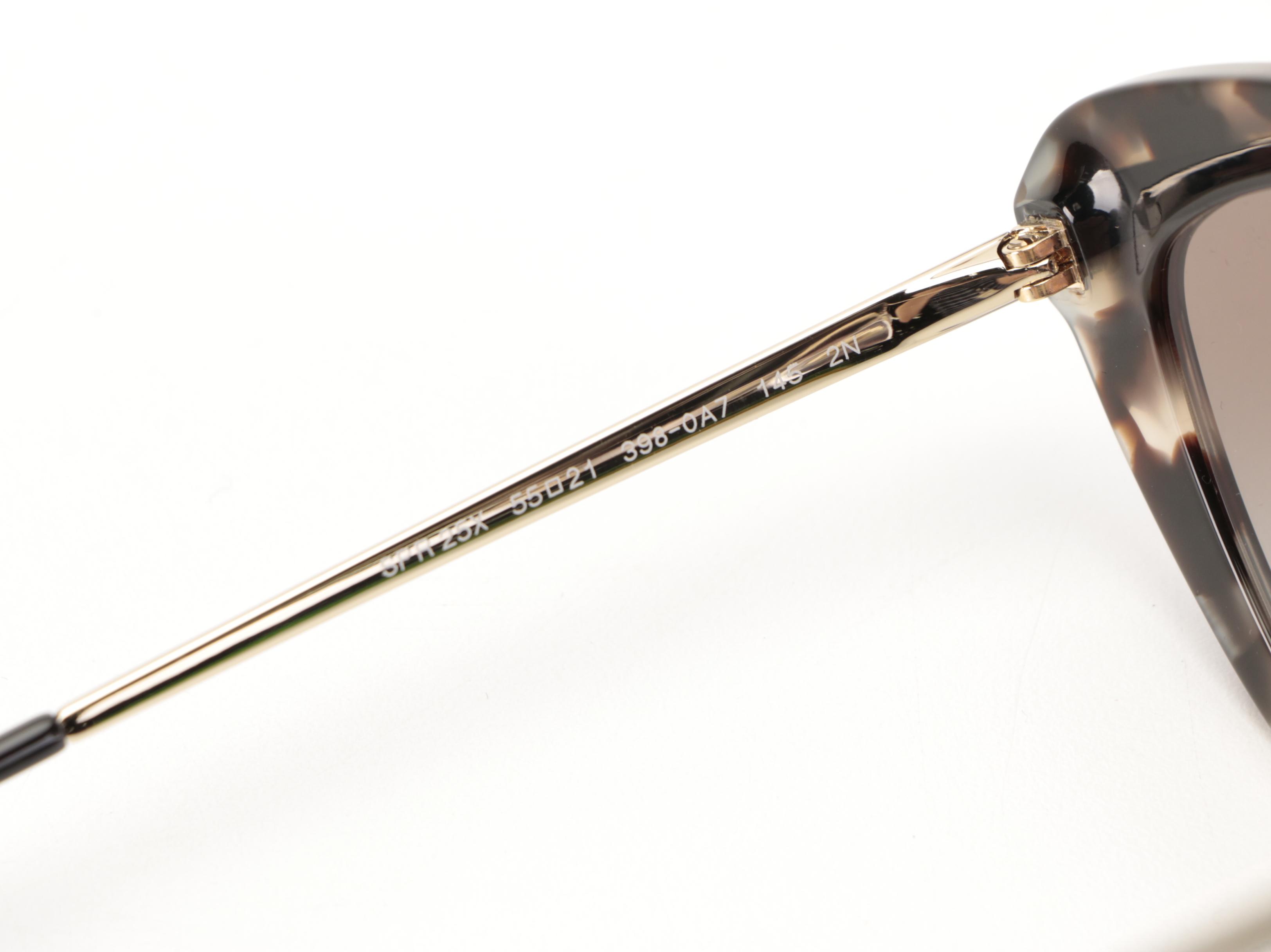 Prada SPR25XS Light Gold/Beige Havana Modified Cat Eye Sunglasses with Box/Case