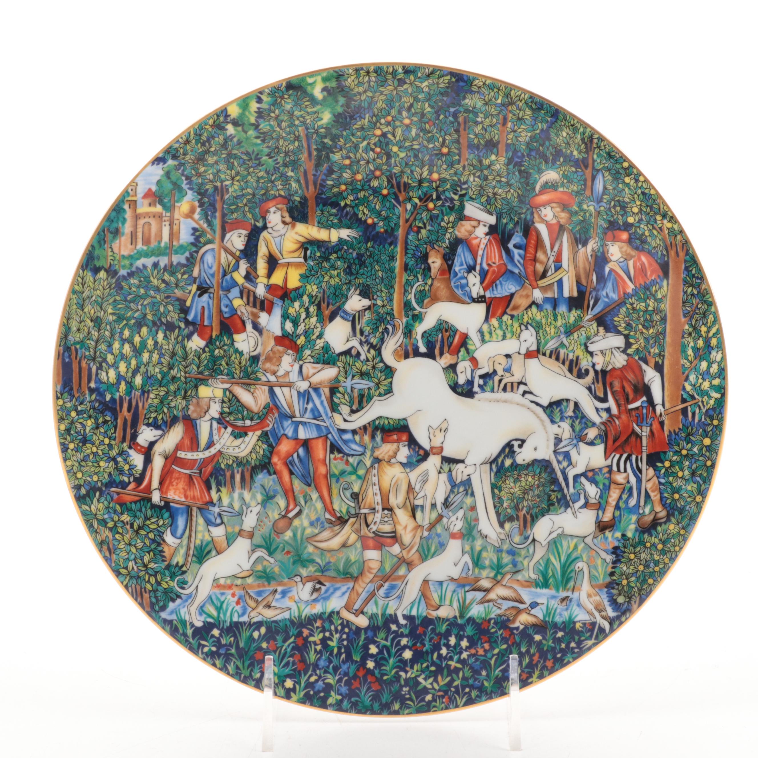 Robert Haviland and C. Parlon "La Chasse à la Licorne" Porcelain Plates, 1970s