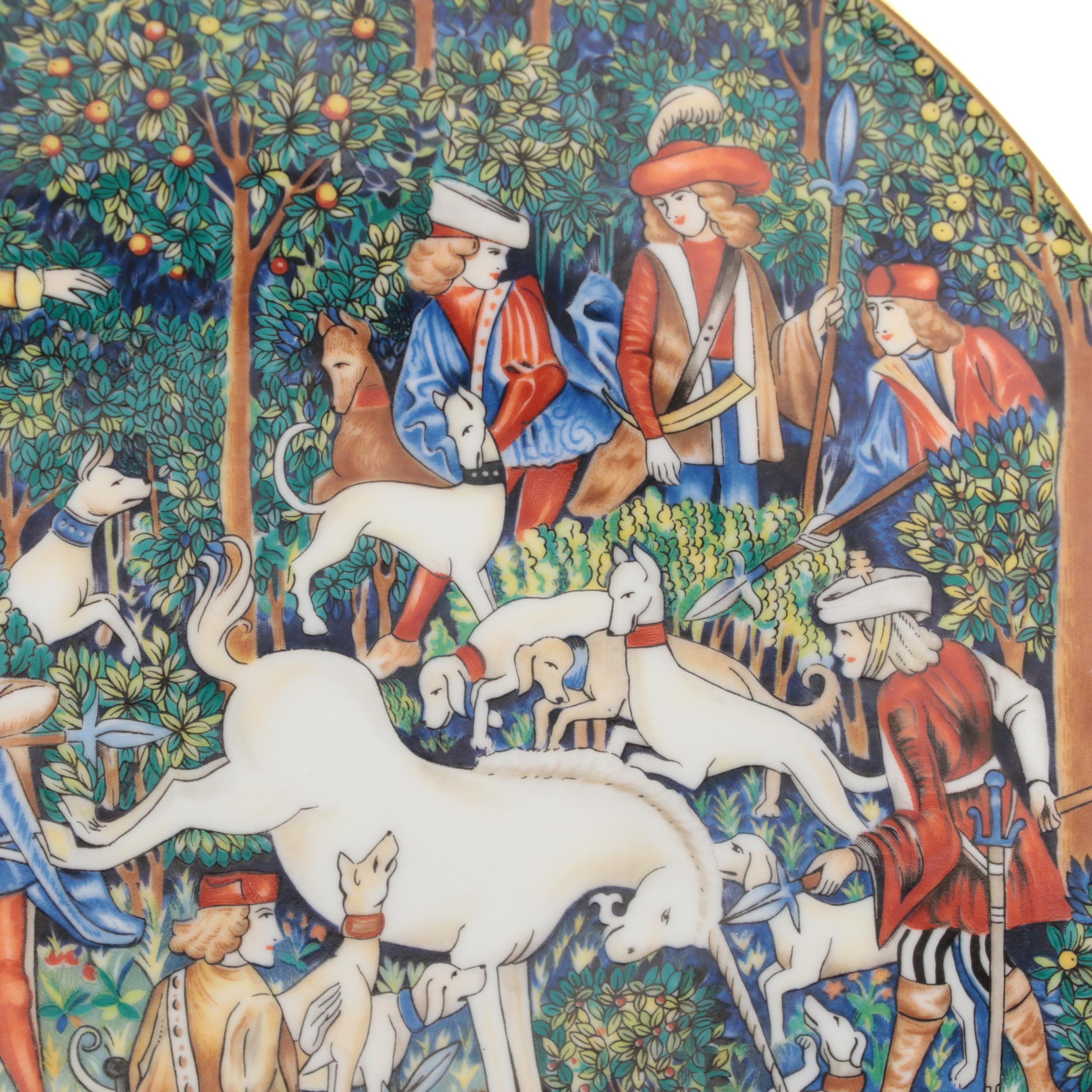 Robert Haviland and C. Parlon "La Chasse à la Licorne" Porcelain Plates, 1970s
