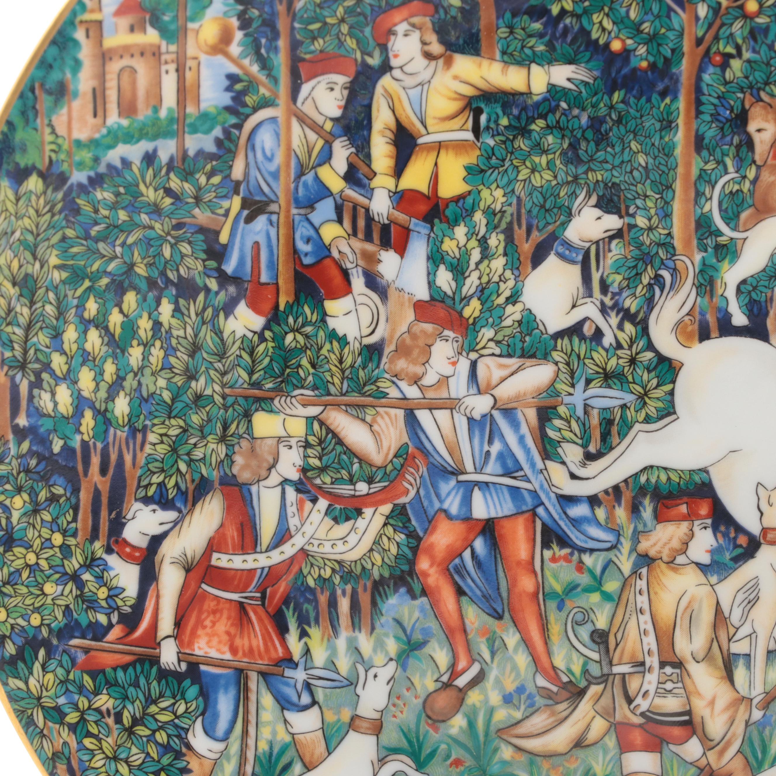 Robert Haviland and C. Parlon "La Chasse à la Licorne" Porcelain Plates, 1970s