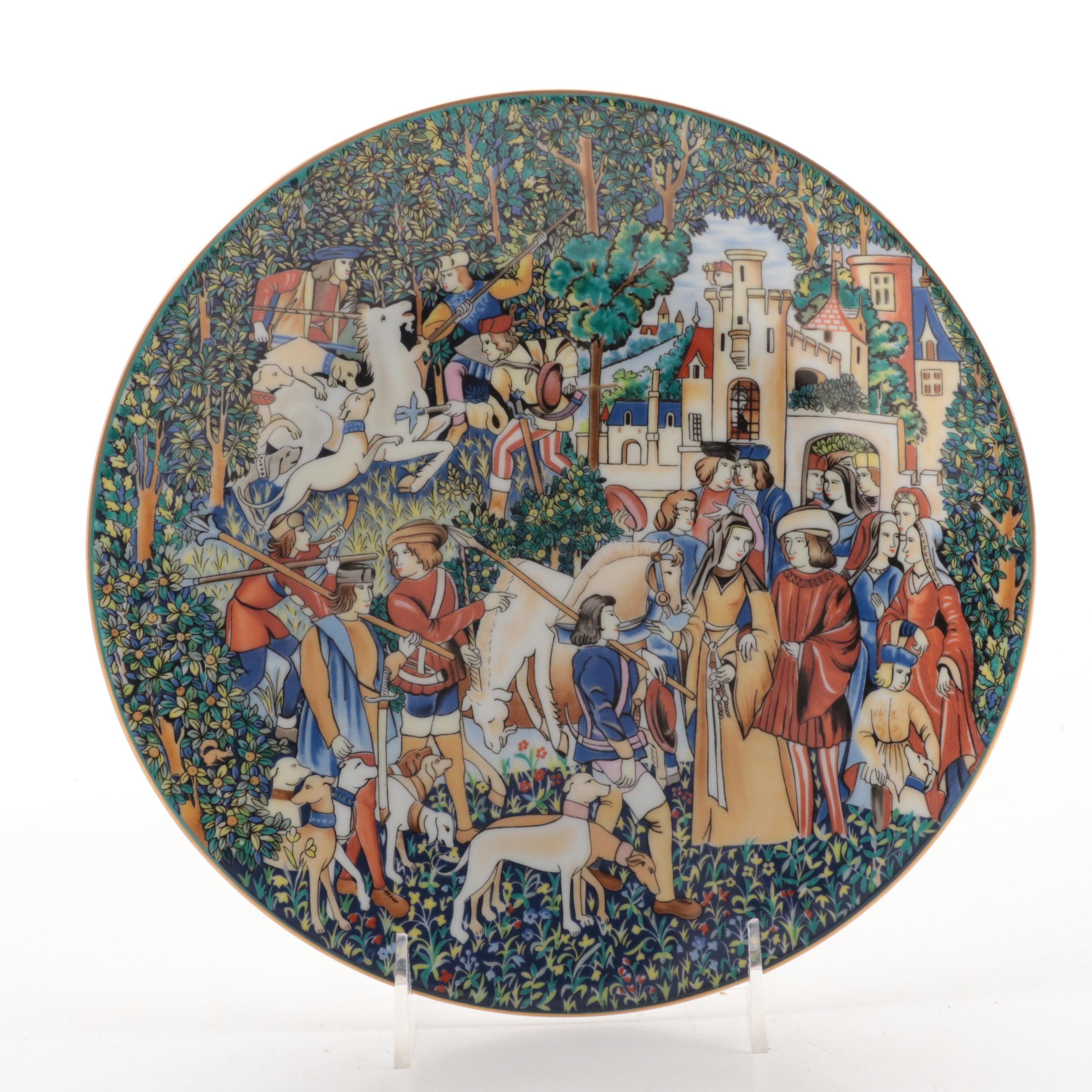 Robert Haviland and C. Parlon "La Chasse à la Licorne" Porcelain Plates, 1970s