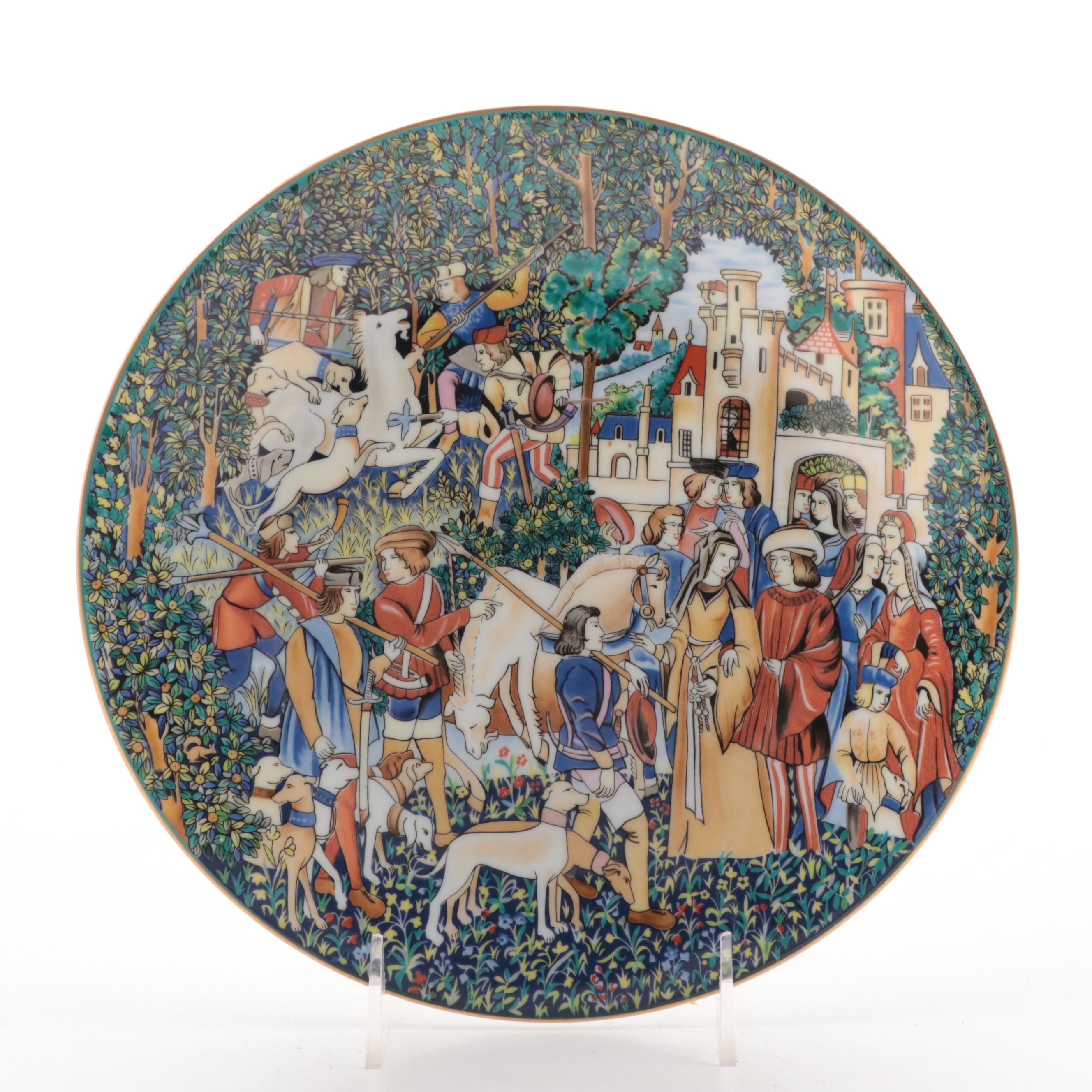 Robert Haviland and C. Parlon "La Chasse à la Licorne" Porcelain Plates, 1970s