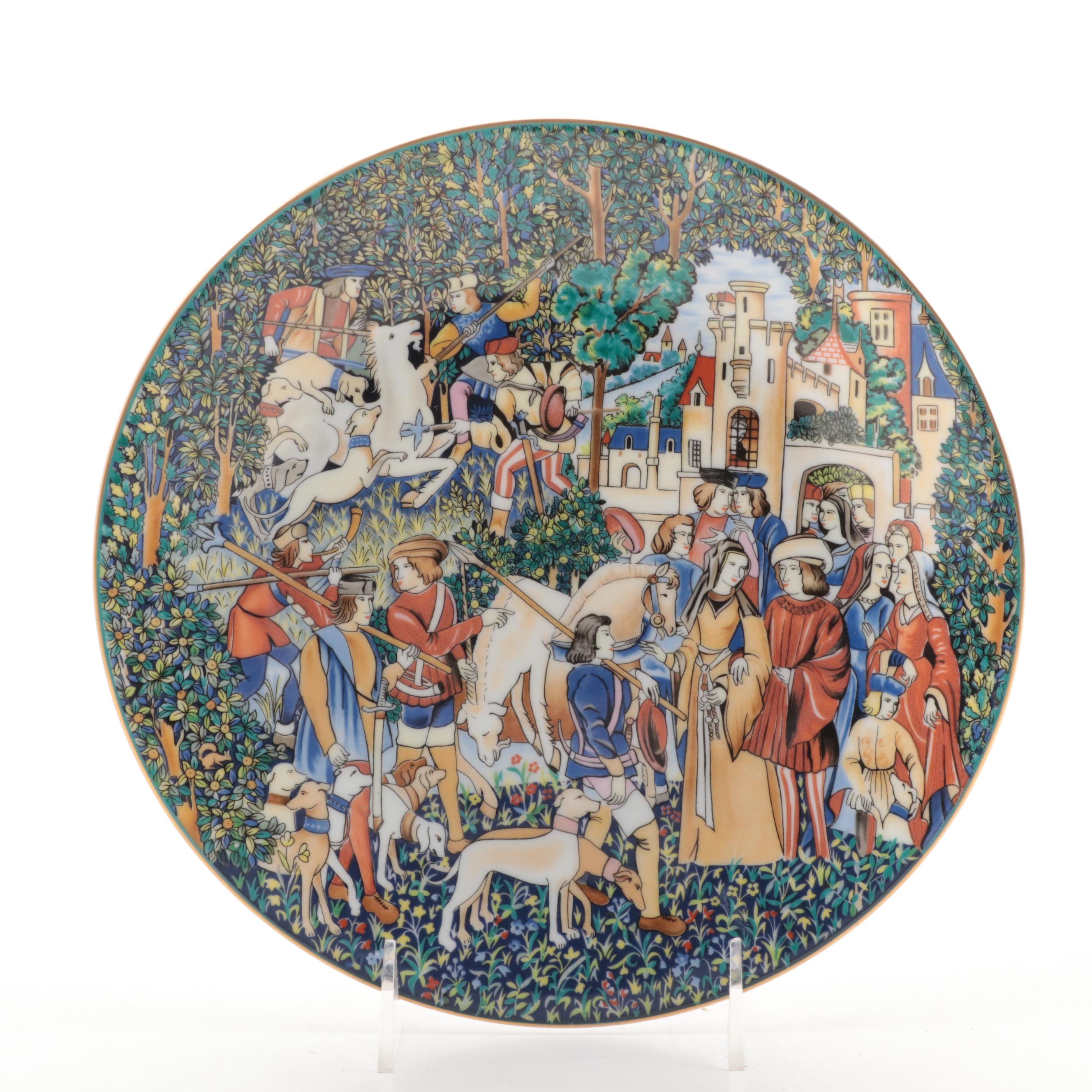 Robert Haviland and C. Parlon "La Chasse à la Licorne" Porcelain Plates, 1970s