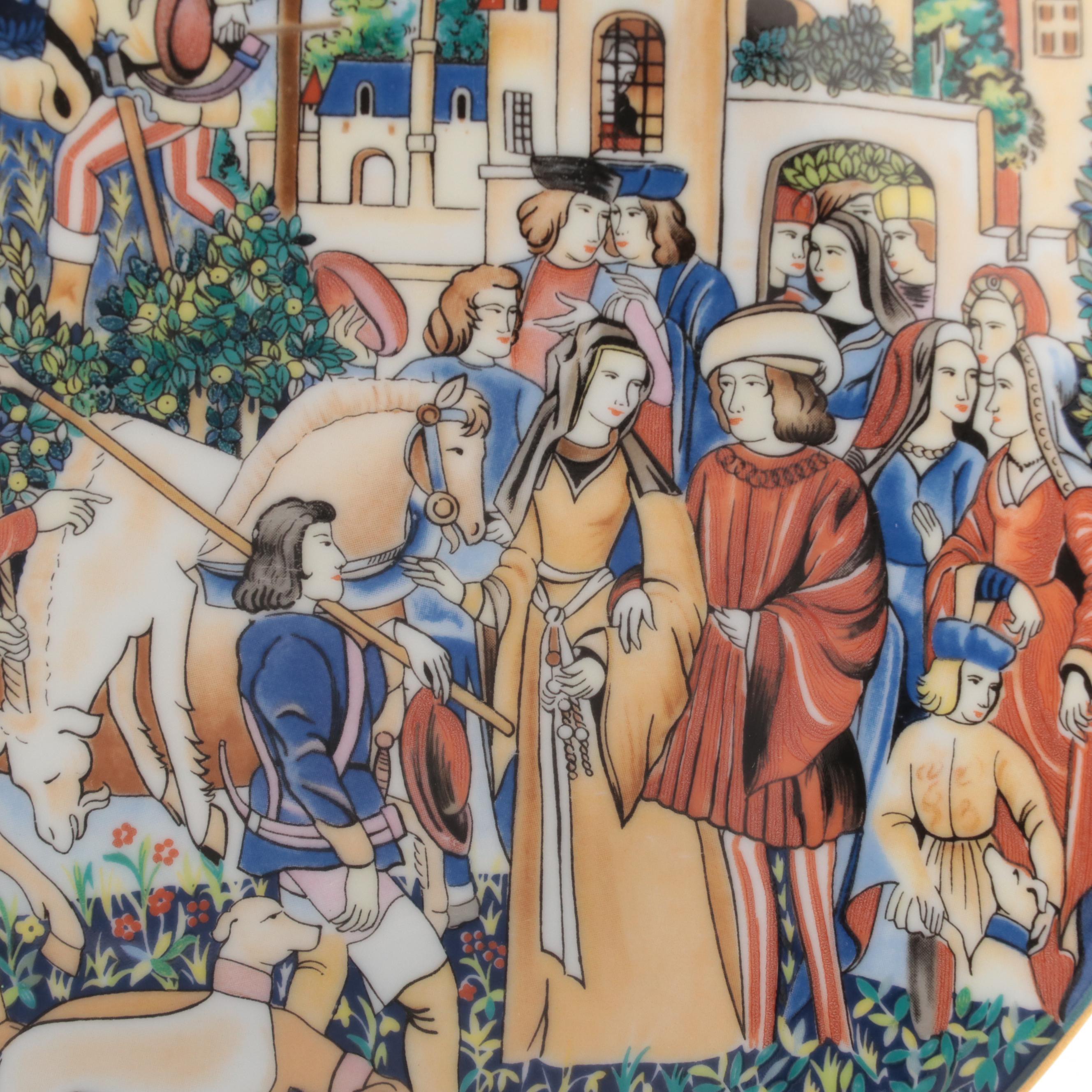 Robert Haviland and C. Parlon "La Chasse à la Licorne" Porcelain Plates, 1970s