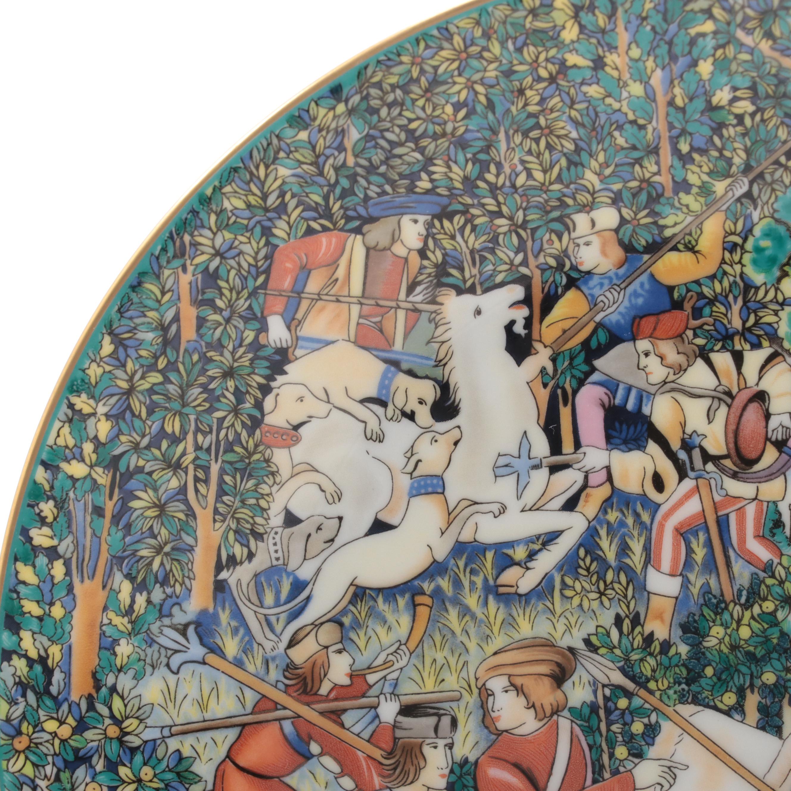 Robert Haviland and C. Parlon "La Chasse à la Licorne" Porcelain Plates, 1970s