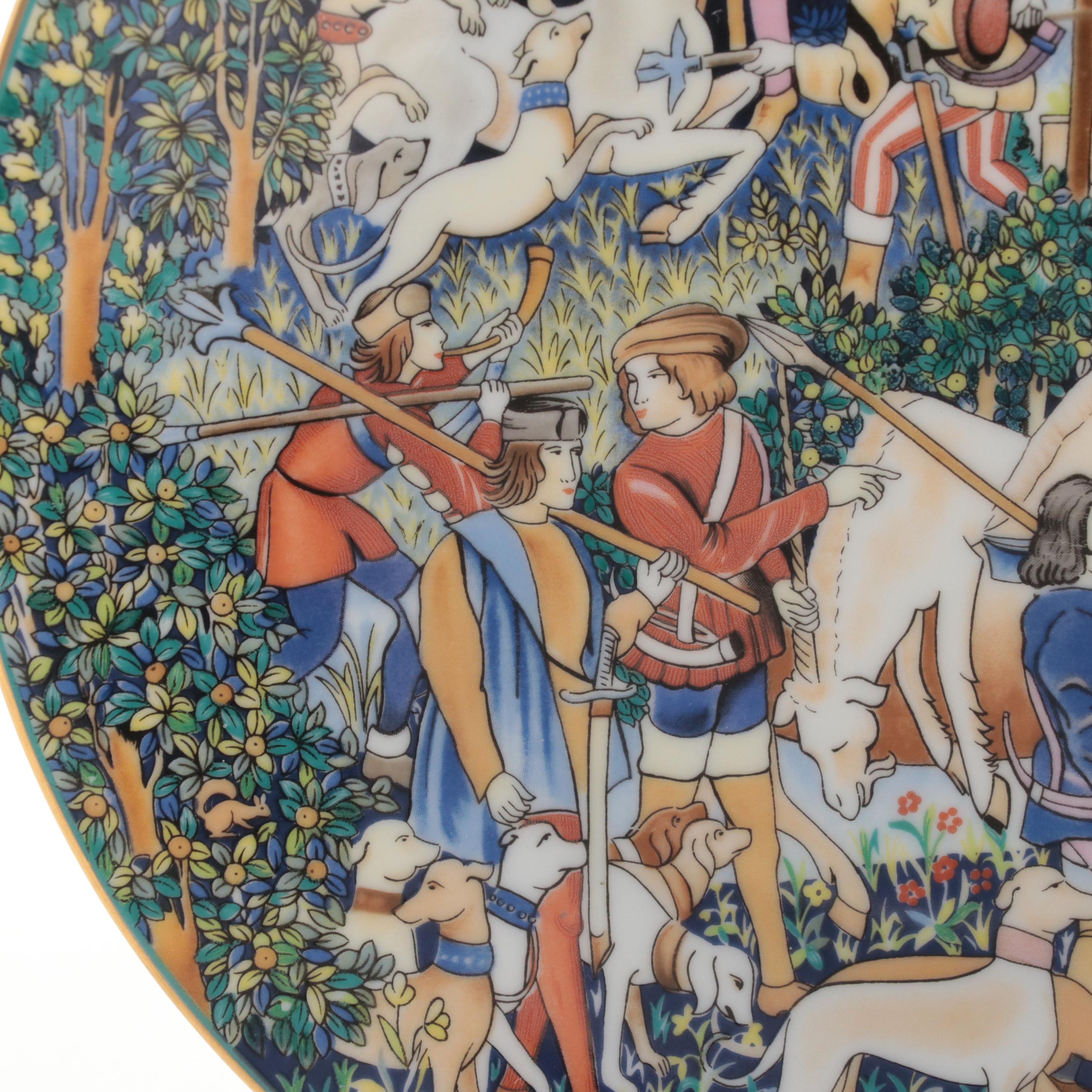 Robert Haviland and C. Parlon "La Chasse à la Licorne" Porcelain Plates, 1970s