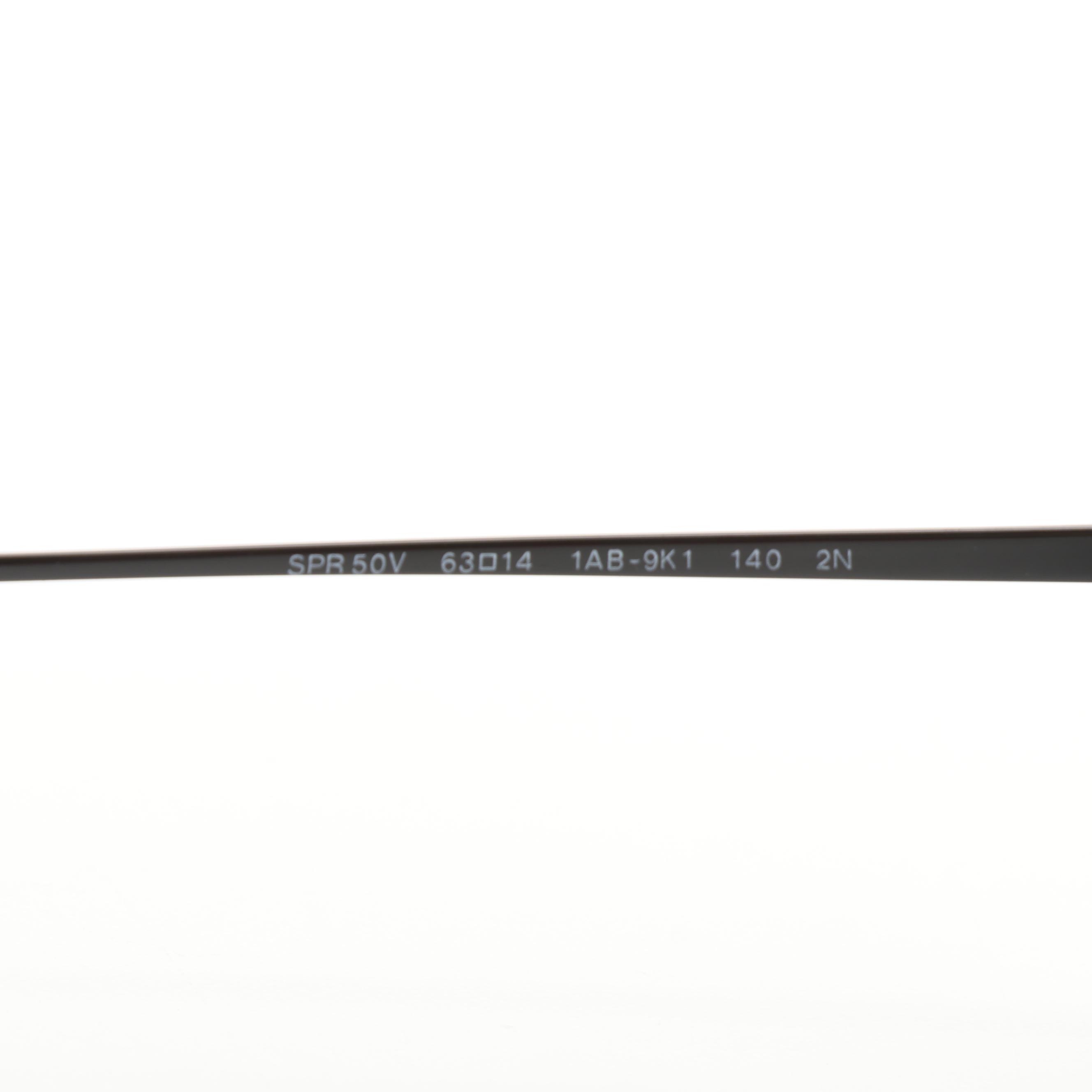 Prada SPR 50V Metal Browline Sunglasses in Black with Case and Box