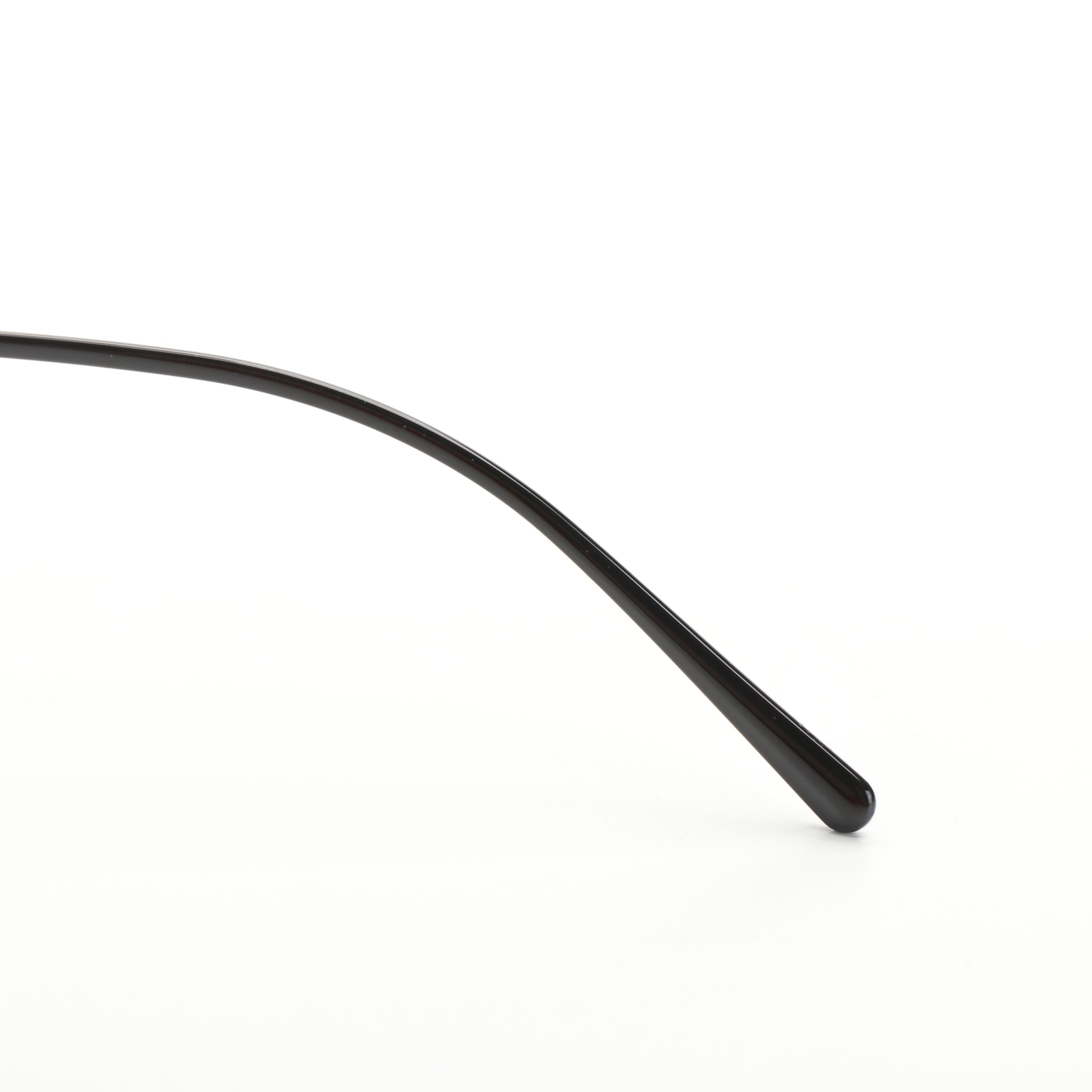 Prada SPR 50V Metal Browline Sunglasses in Black with Case and Box