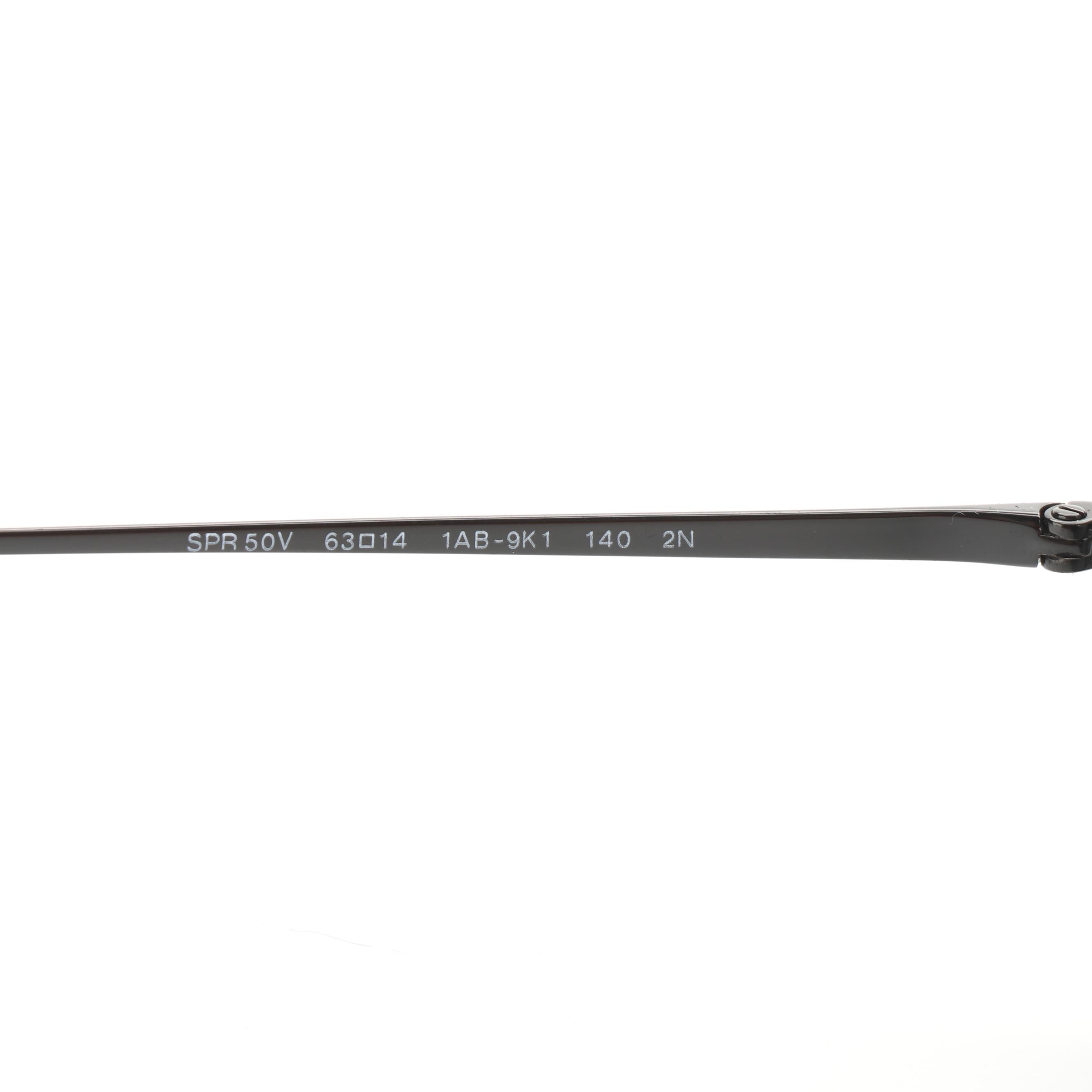 Prada SPR 50V Metal Browline Sunglasses in Black with Case and Box