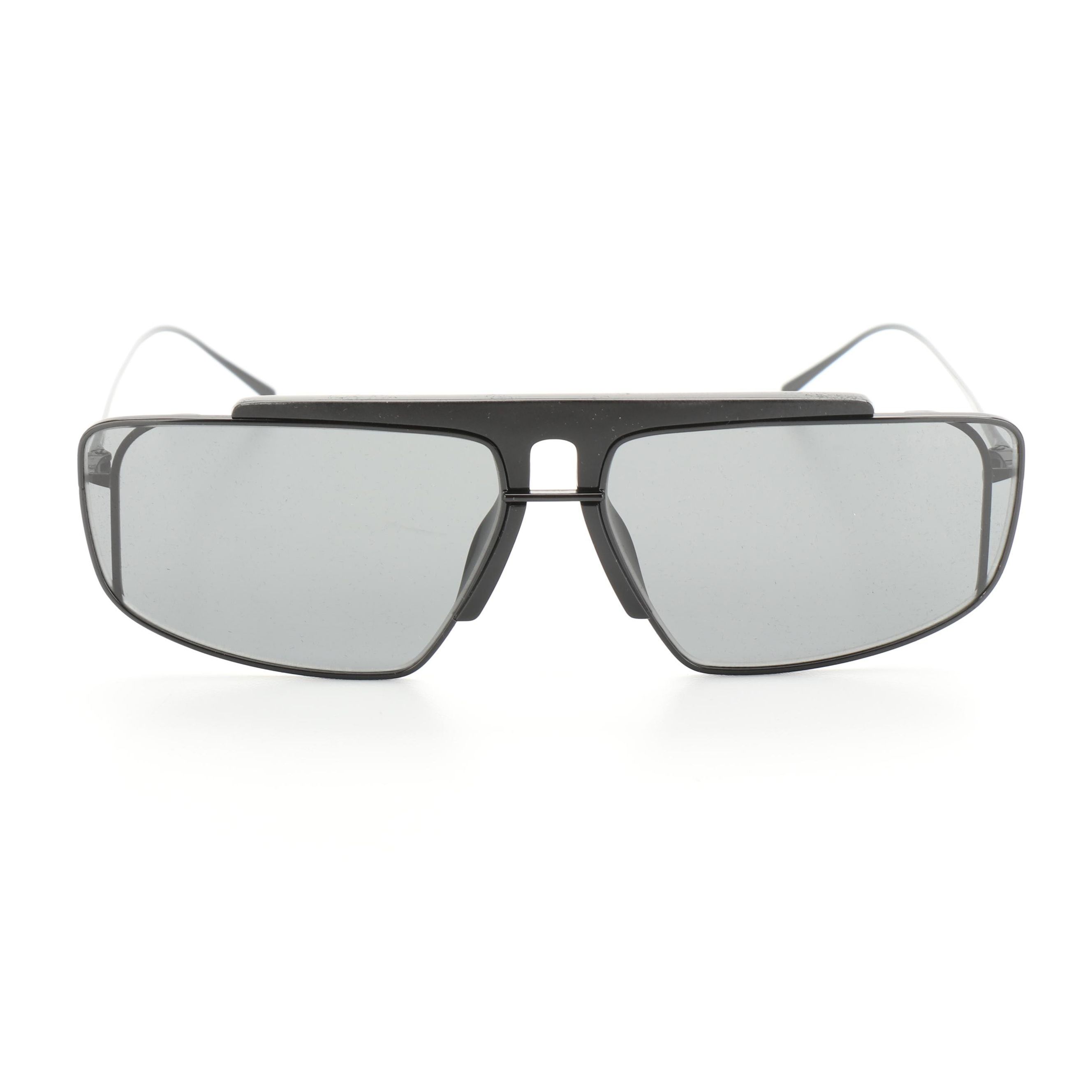 Prada SPR 50V Metal Browline Sunglasses in Black with Case and Box