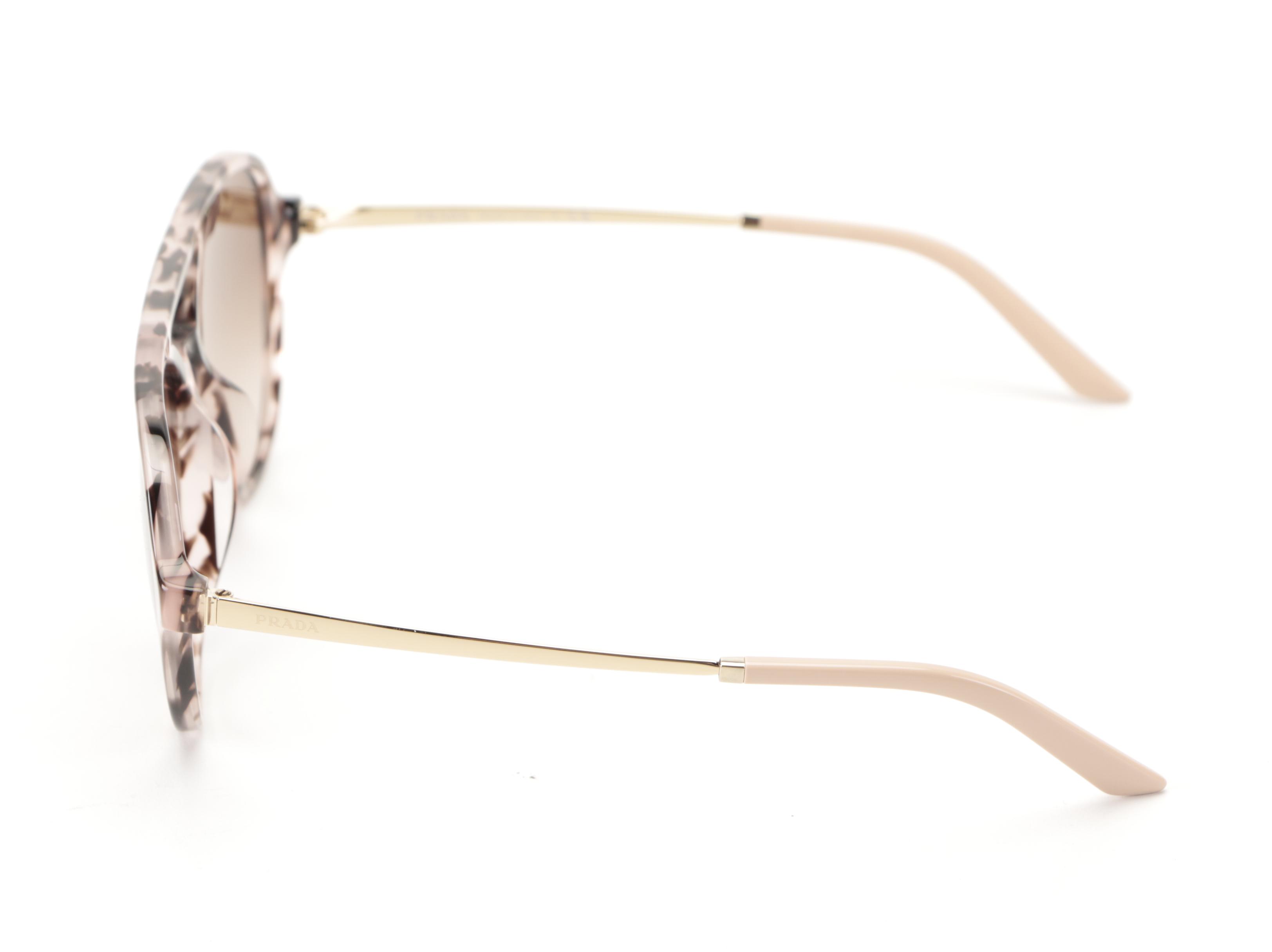 Prada SPR13WS-F Orchid Tortoise/Gold Metal Aviator Sunglasses with Box and Case