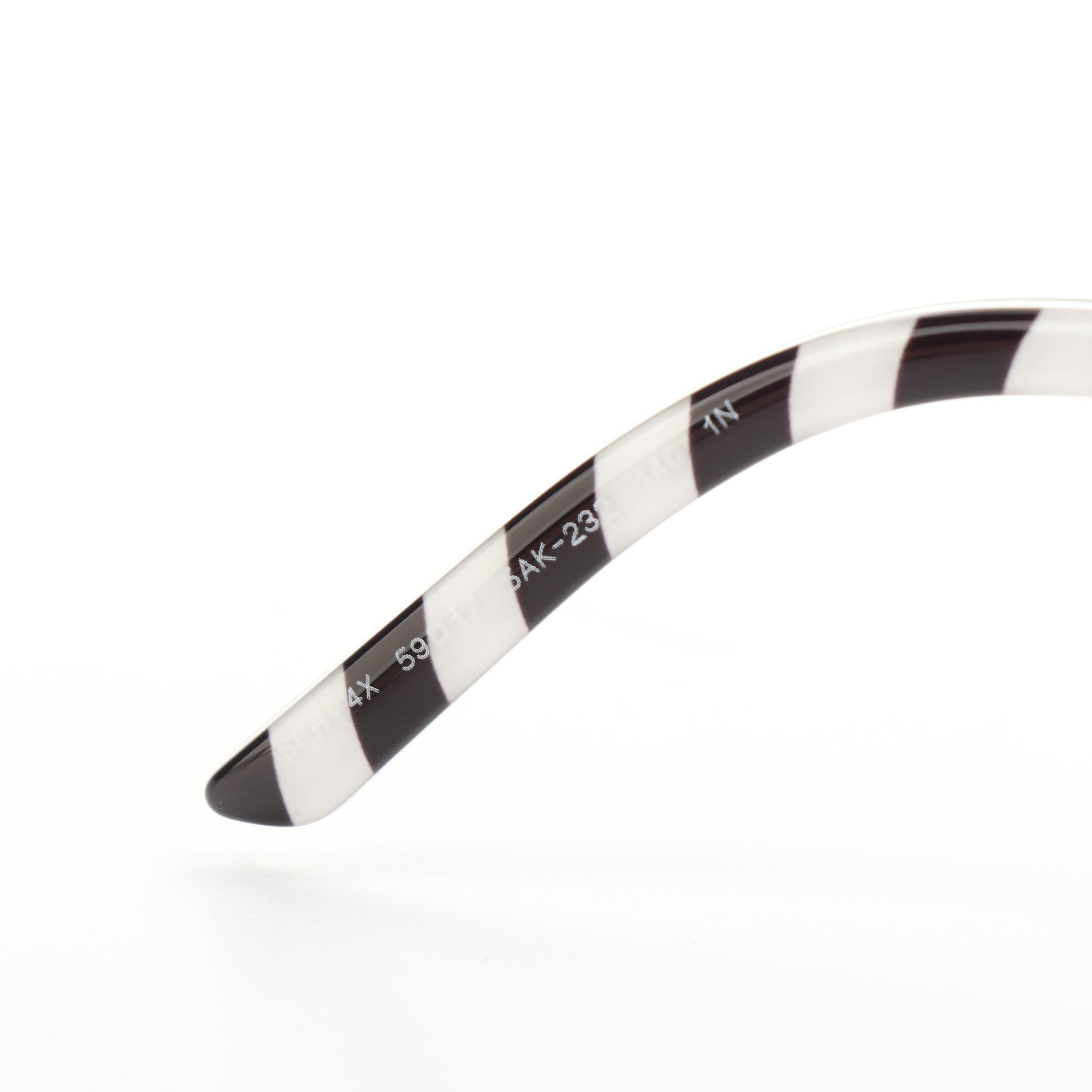 Prada SPR54X Gold Tone/Black/Striped Sunglasses with Case and Box