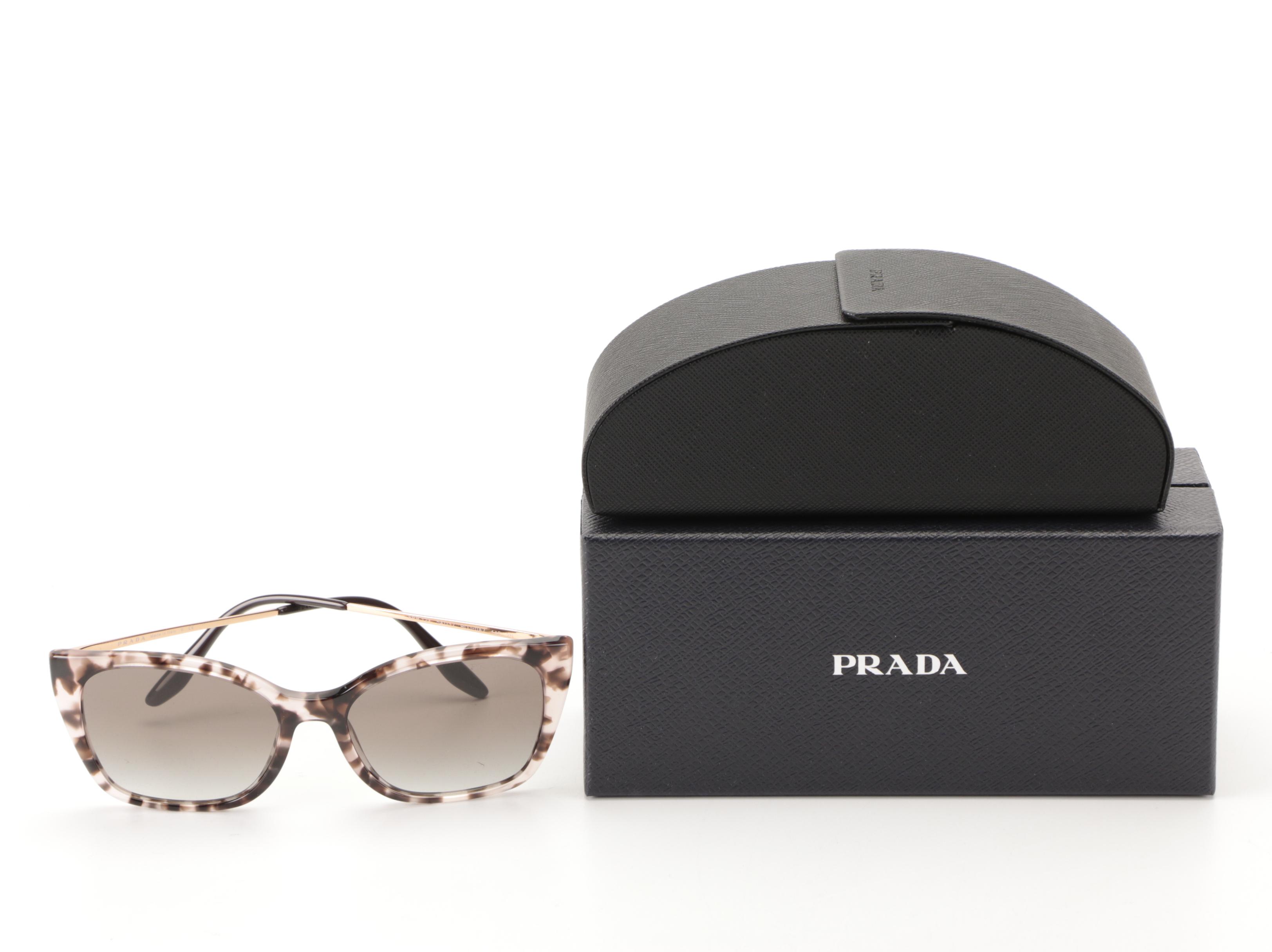 Prada SPR12X Orchid Tortoise/Rose Gold Butterfly Frame Sunglasses with Box/Case