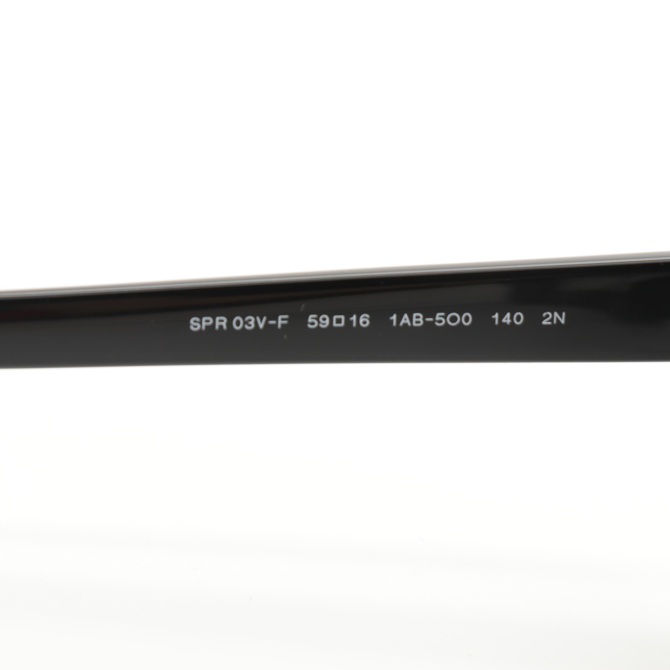 Prada SPR03V-F Glossy Black Sunglasses with Case and Box