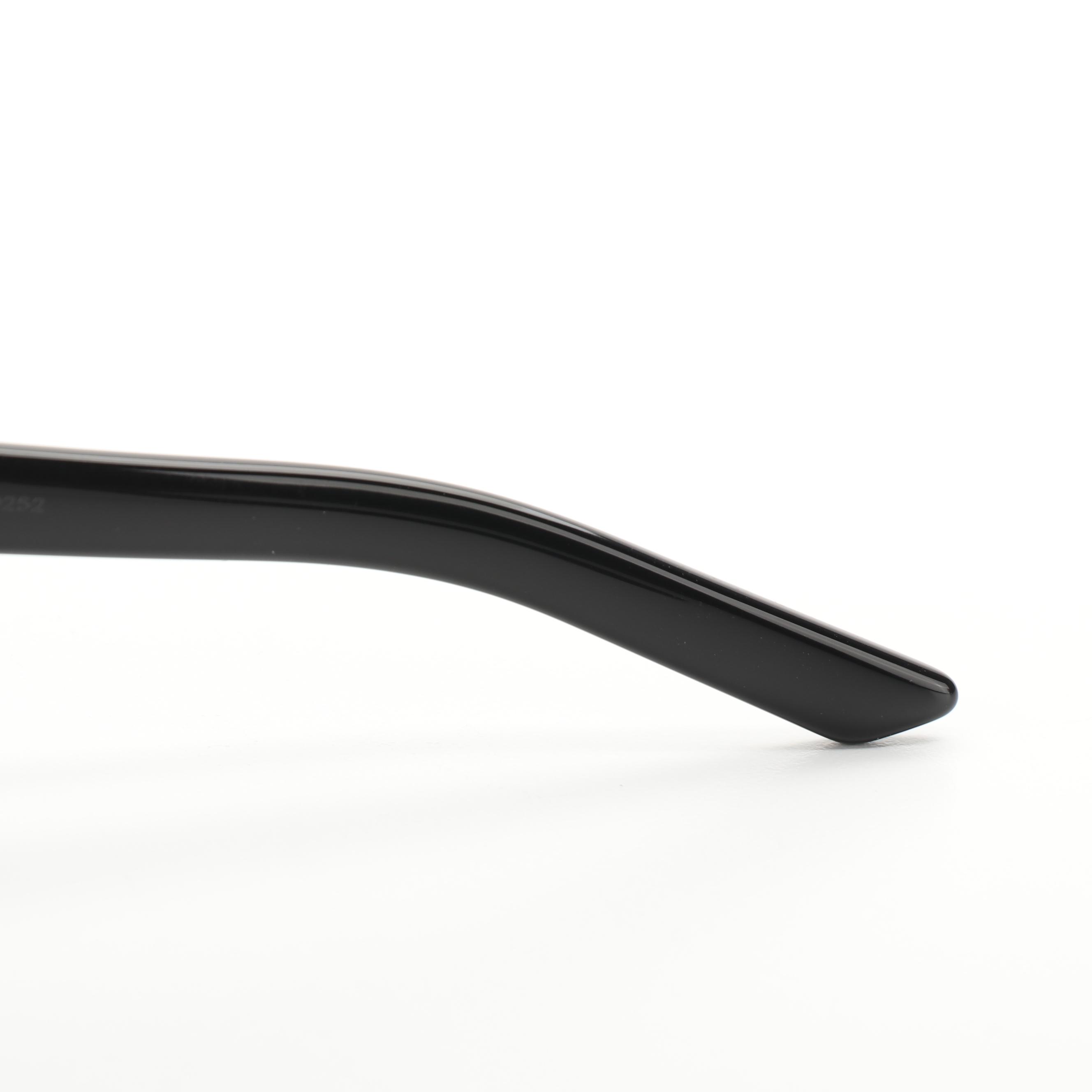 Prada SPR03V-F Glossy Black Sunglasses with Case and Box