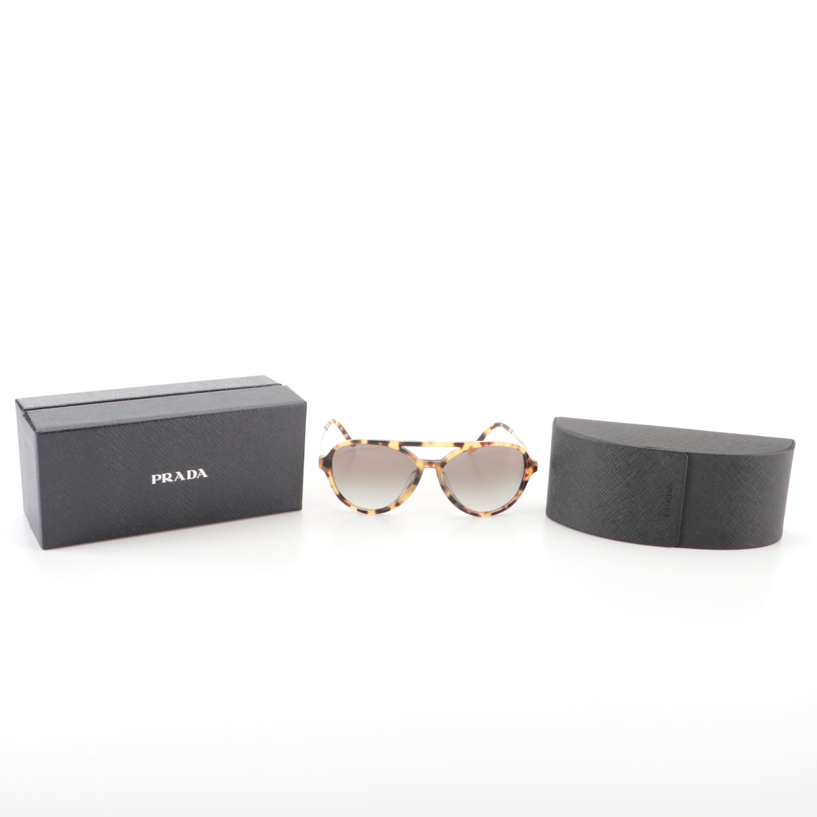 Prada SPR13W-F Sunglasses in Havana with Case and Box