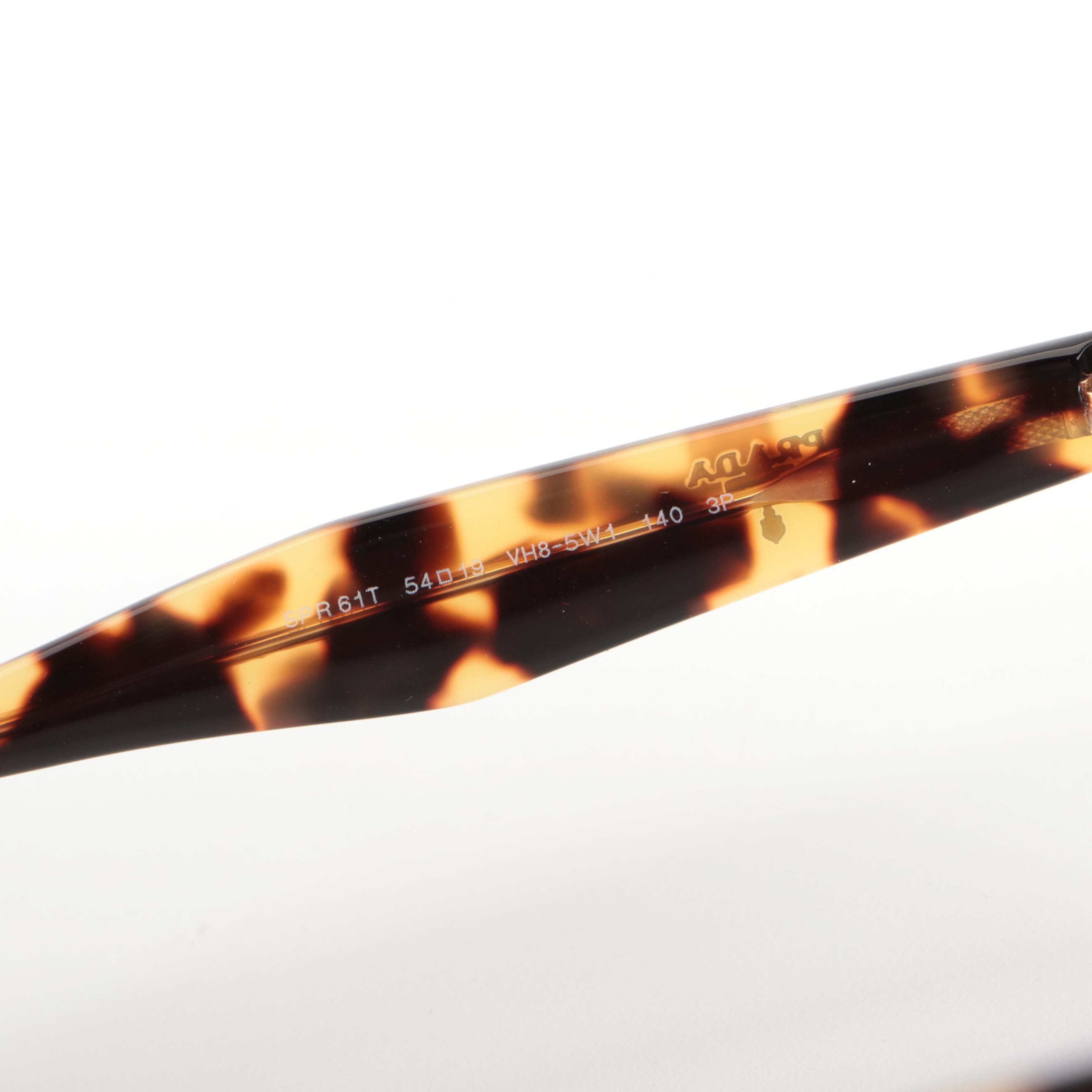 Prada SPR61T Horn Rimmed Polarized Sunglasses with Case and Box