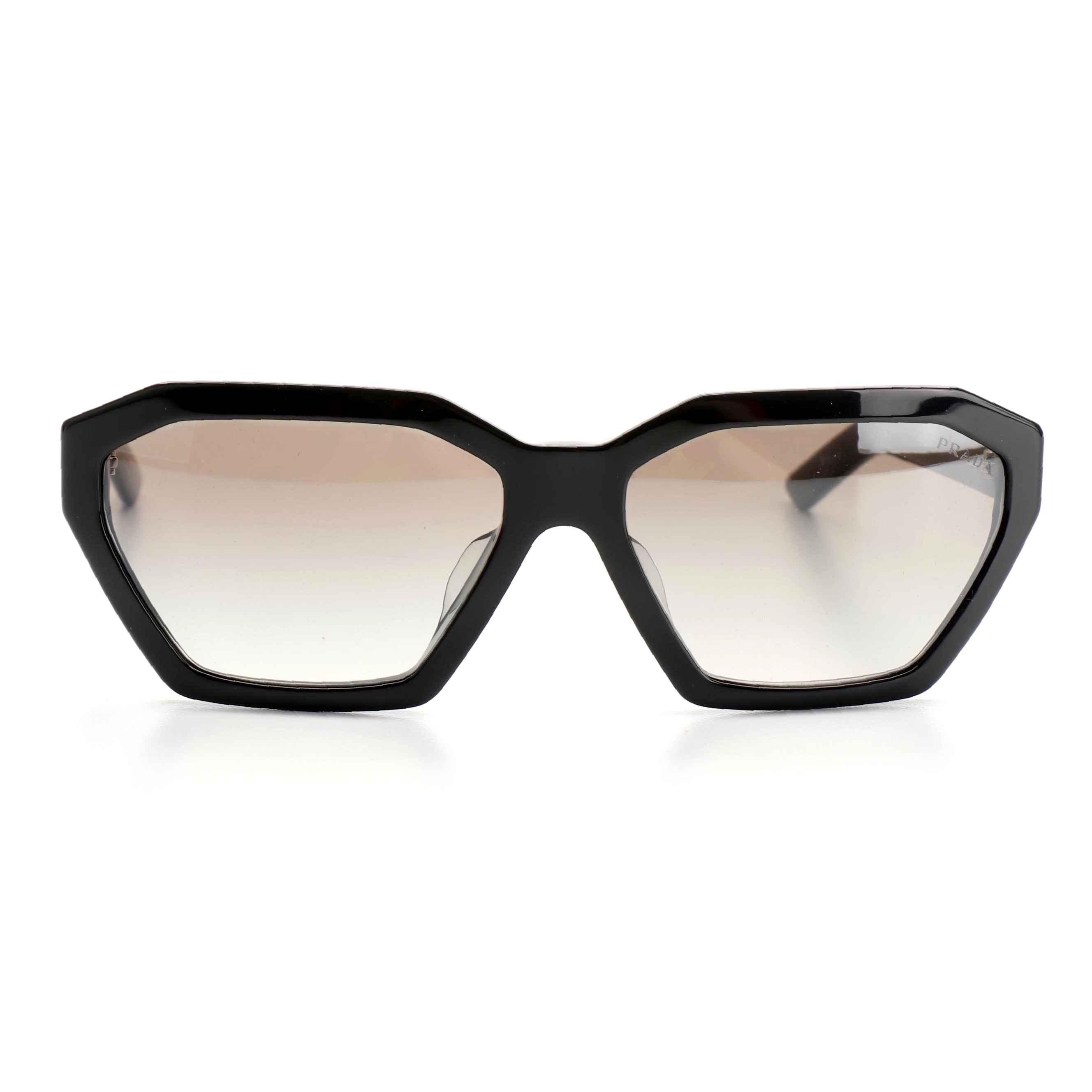 Prada SPR03V-F Glossy Black Sunglasses with Case and Box