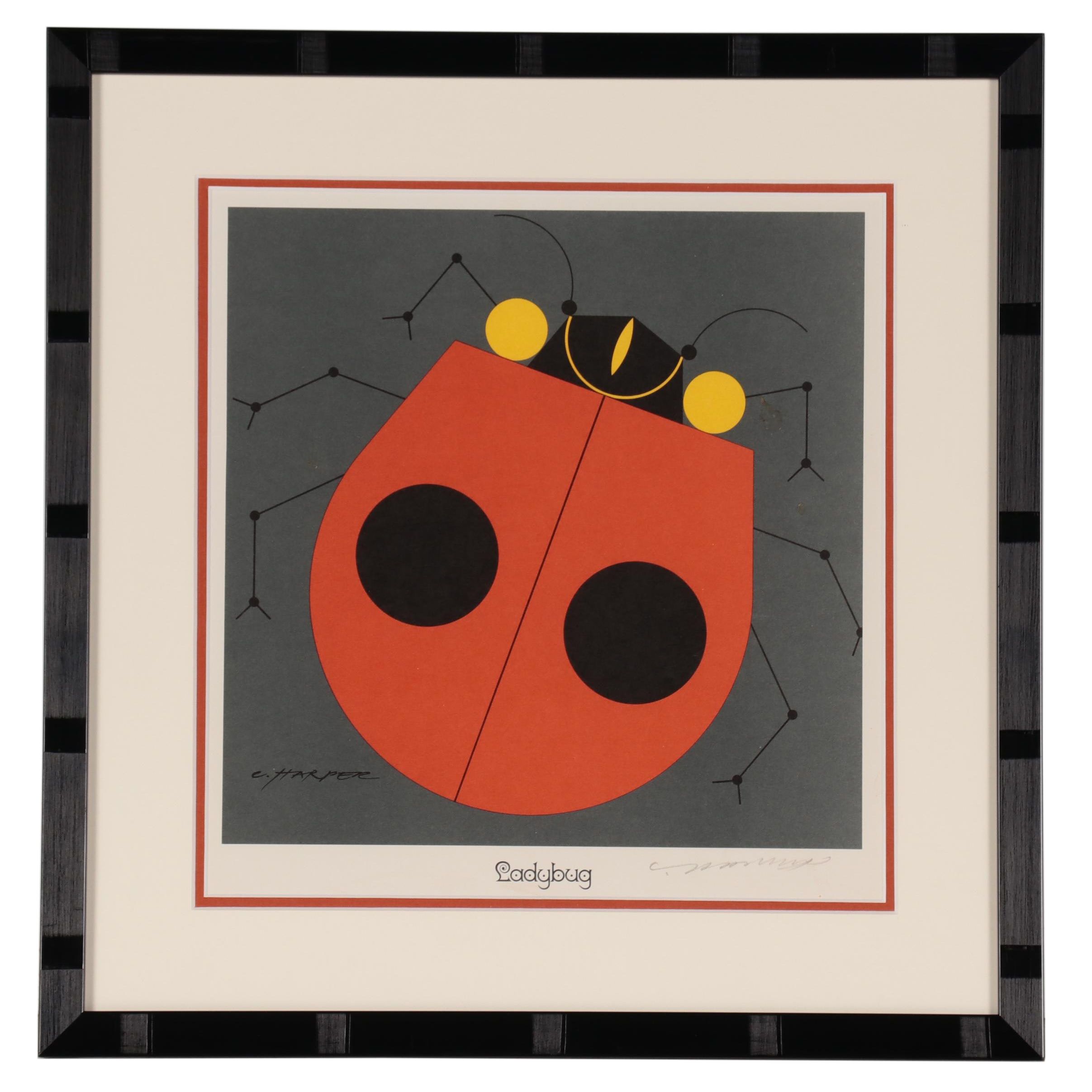 Charley Harper Lithograph "Ladybug"
