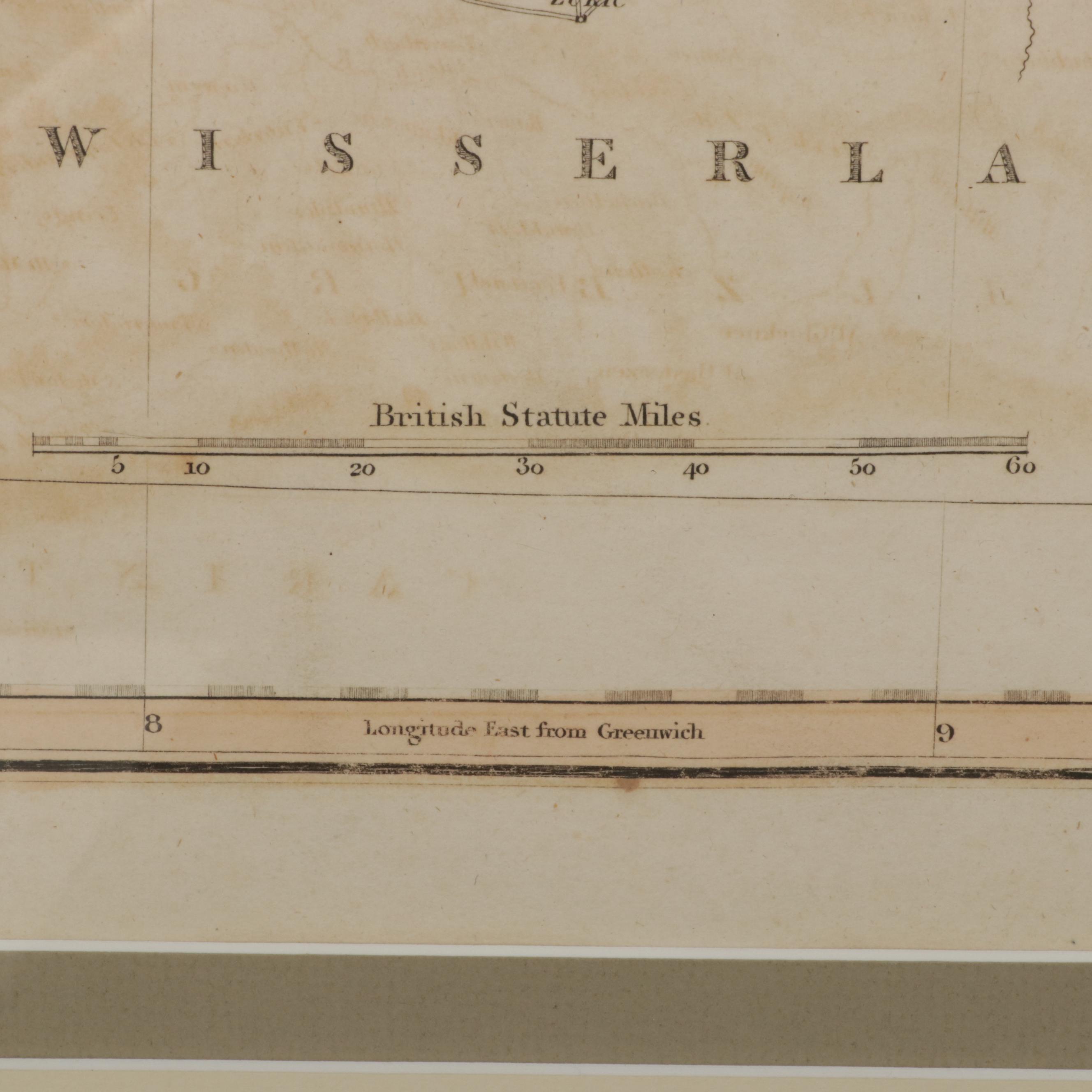 John Thomson Hand-Colored Engraving Map "Germany South of the Mayne," 1816