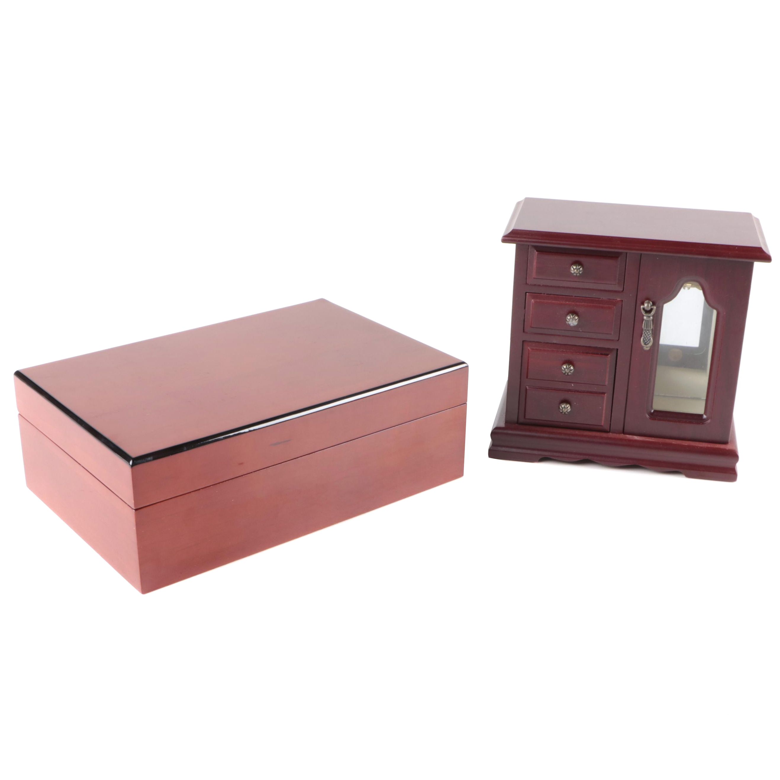 Sheridan Four-Drawer Jewelry Box with Other High-Gloss Wood Jewelry Box