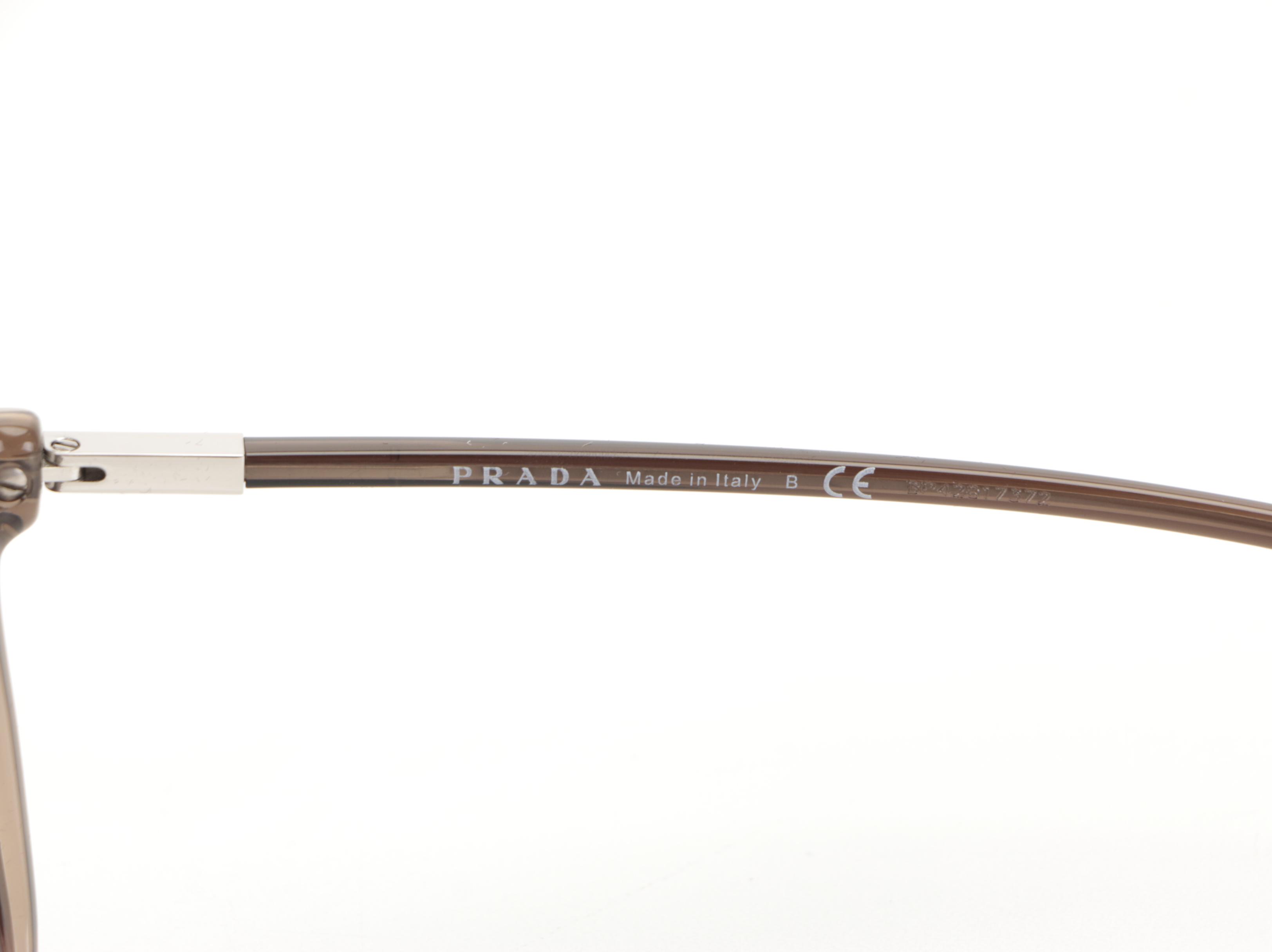 Prada SPR19X-F Square Sunglasses in Taupe with Case and Box