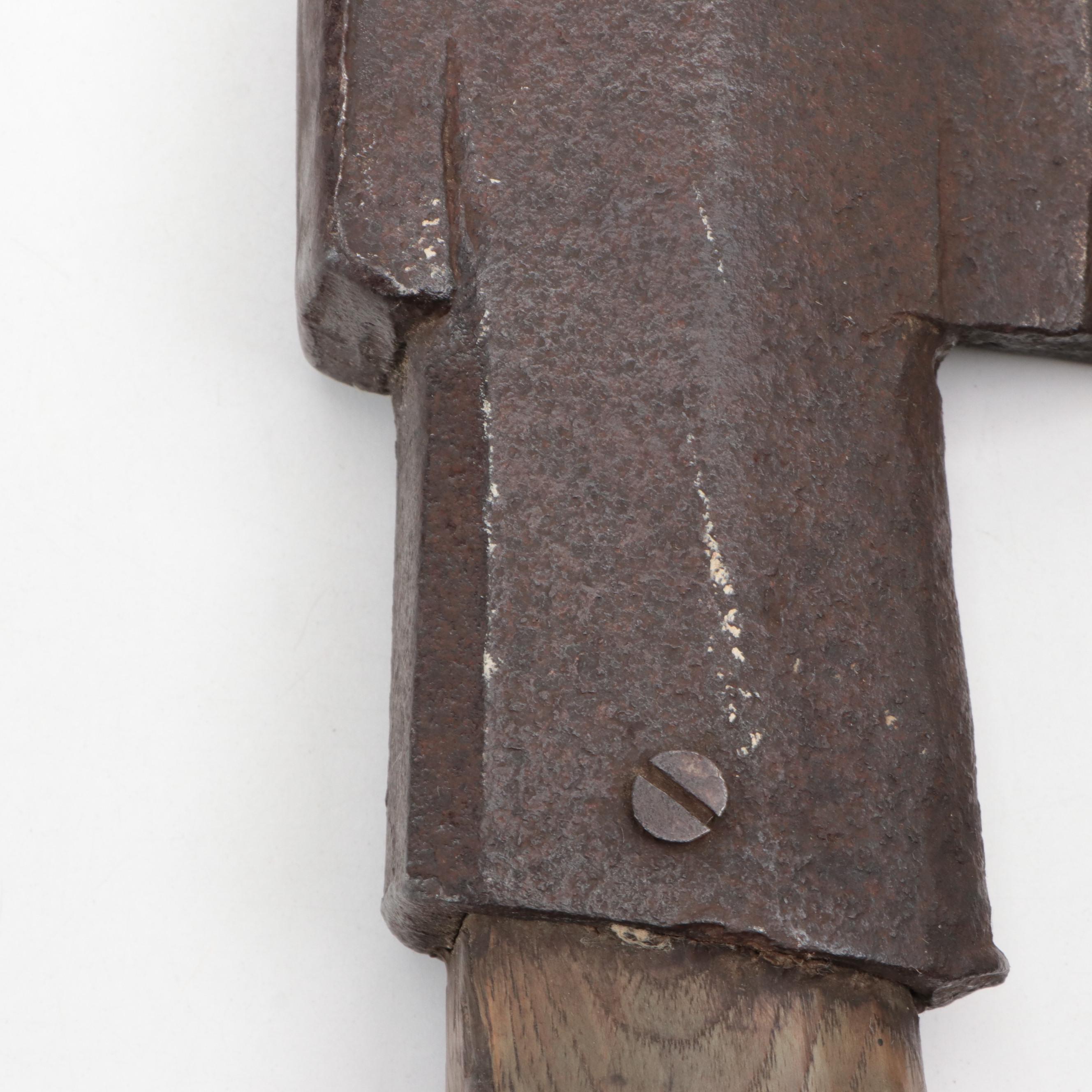 Goosewing Broad Axe with Continental Style Markings, Antique