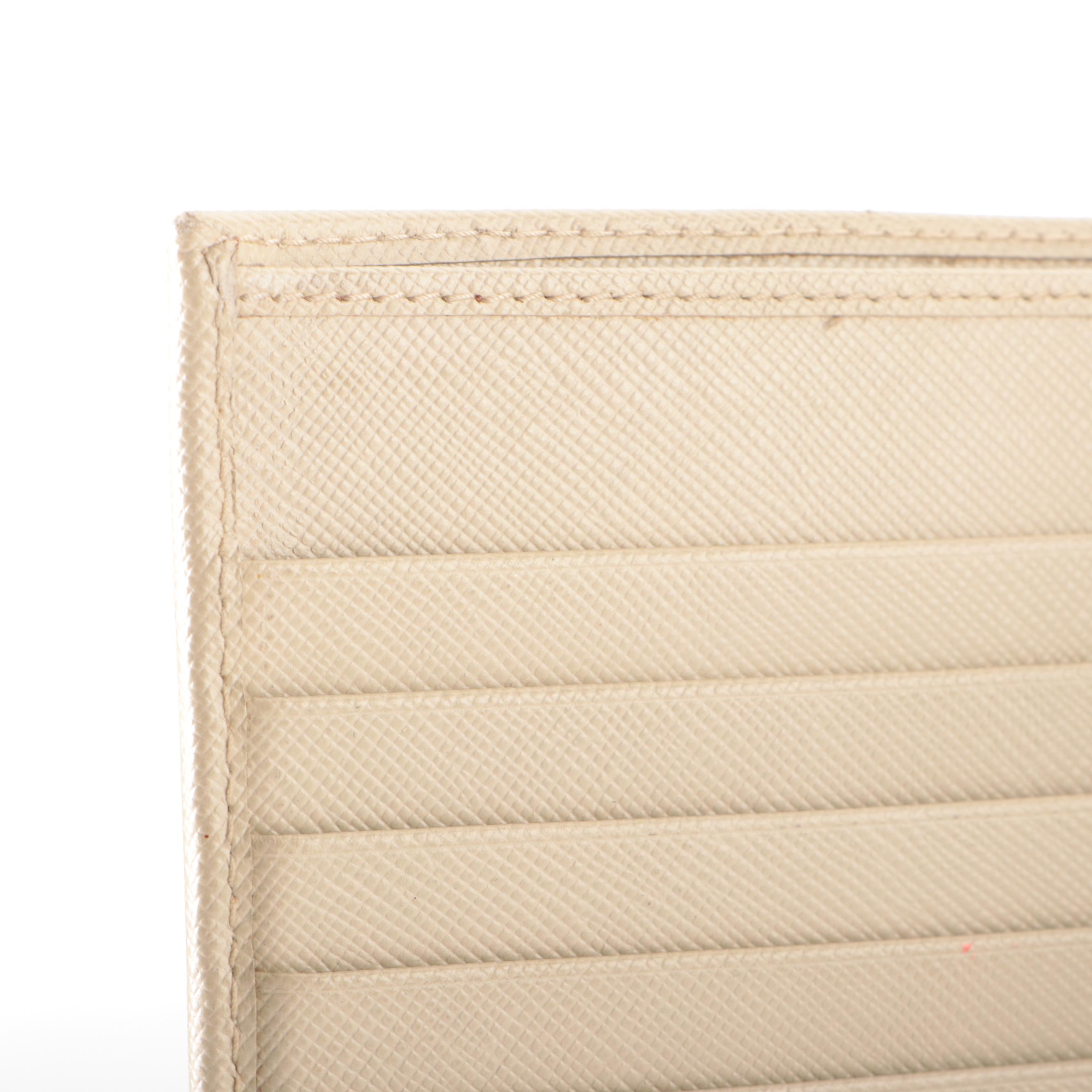 Prada French Flap Long Wallet in Beige Saffiano Leather