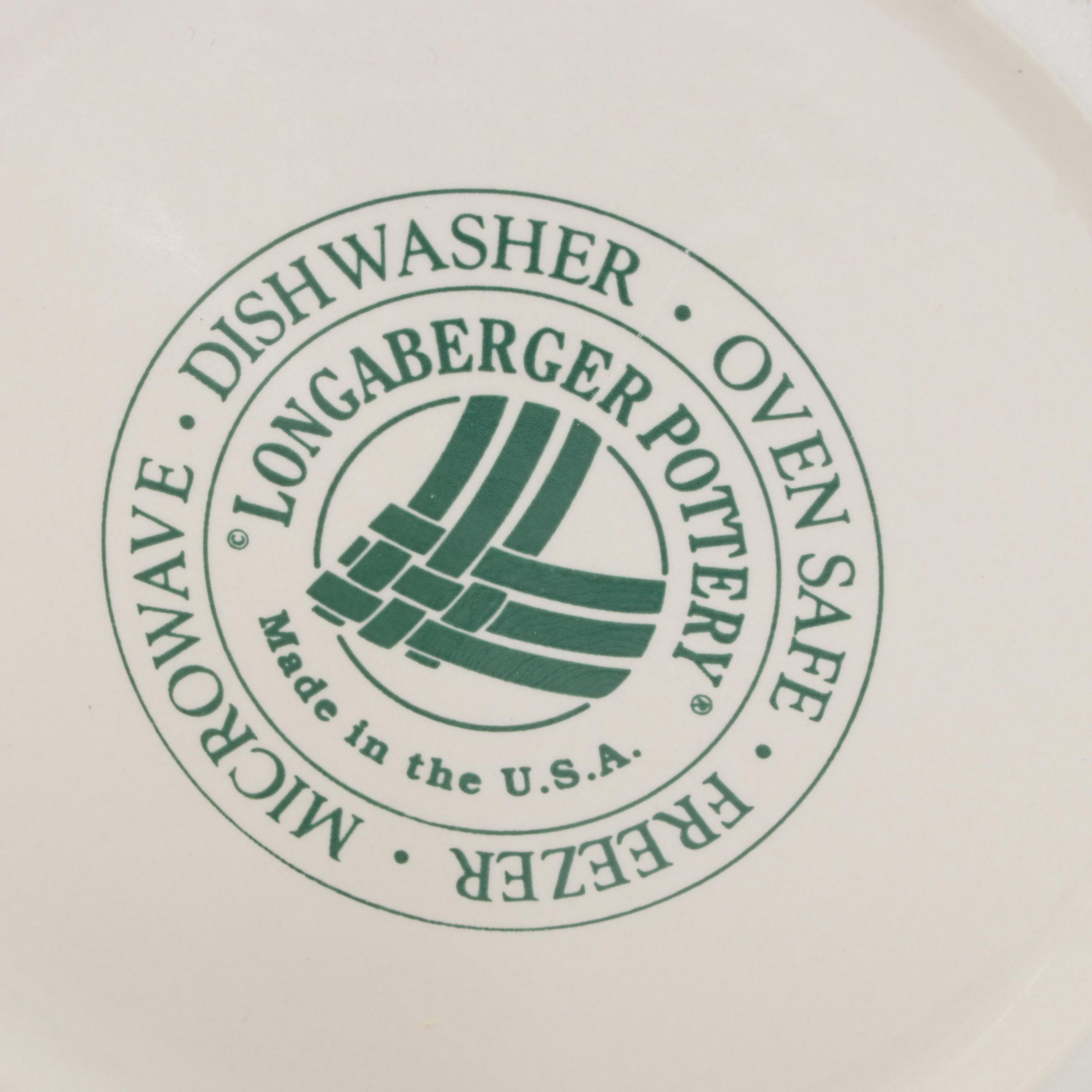 Longaberger "Woven Traditions" Ivory Ceramic Pitcher and Serveware