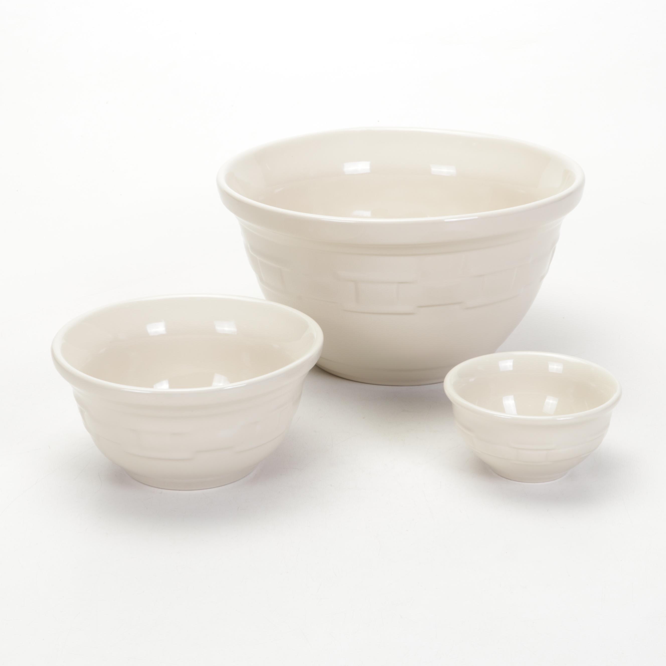 Longaberger "Woven Traditions" Ivory Ceramic Pitcher and Serveware