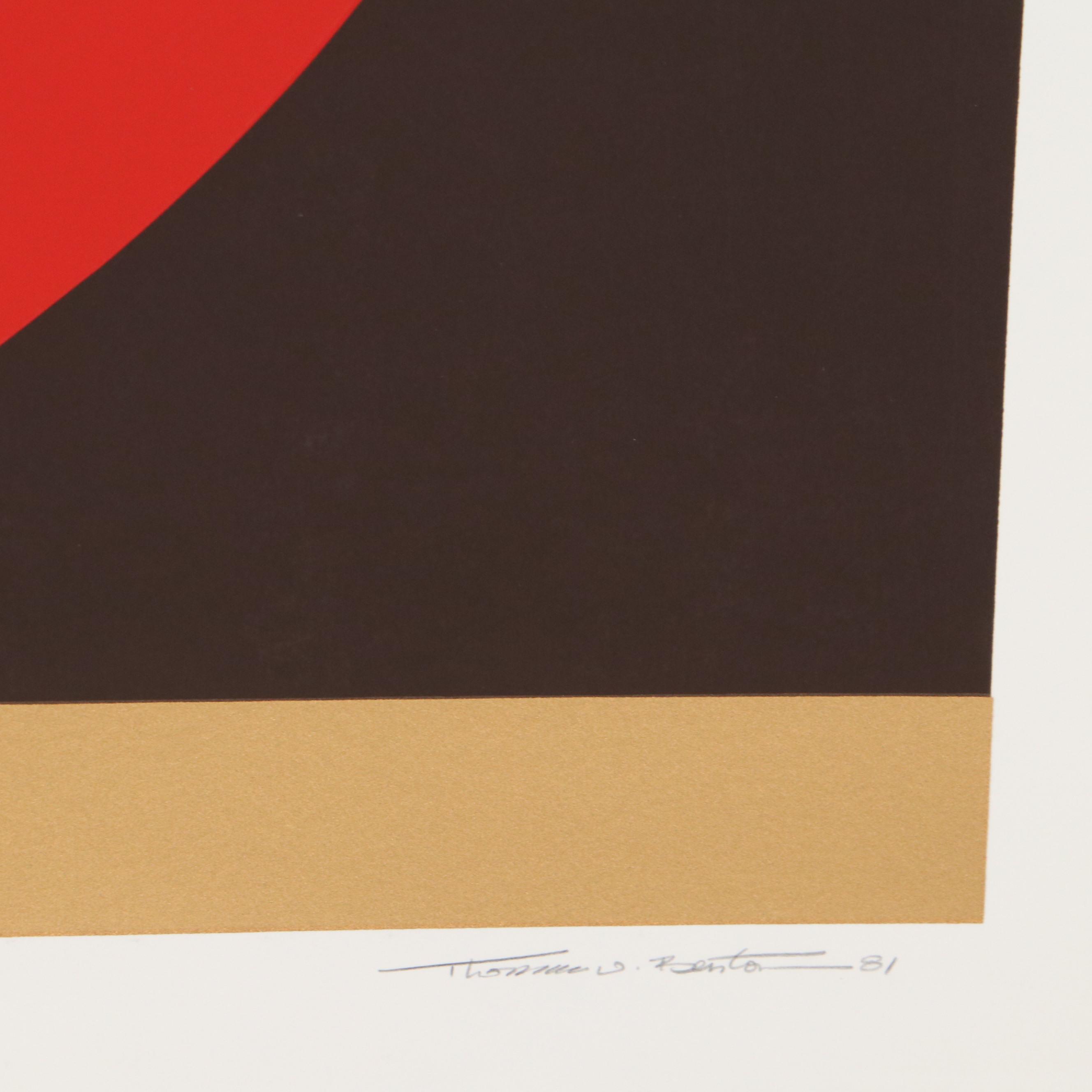 Thomas Whelan Benton Serigraph "Evolution Series - Red," 1981