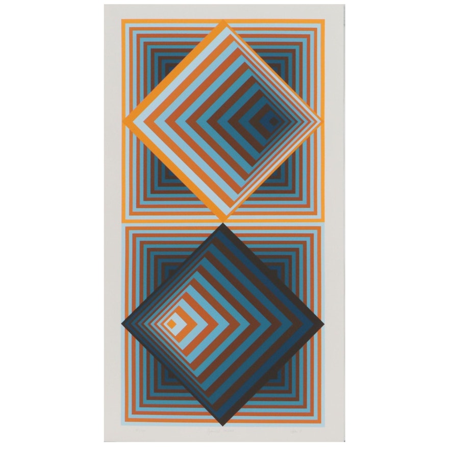 Jurgen Peters Serigraph "Pyramidal Contrast," 1981