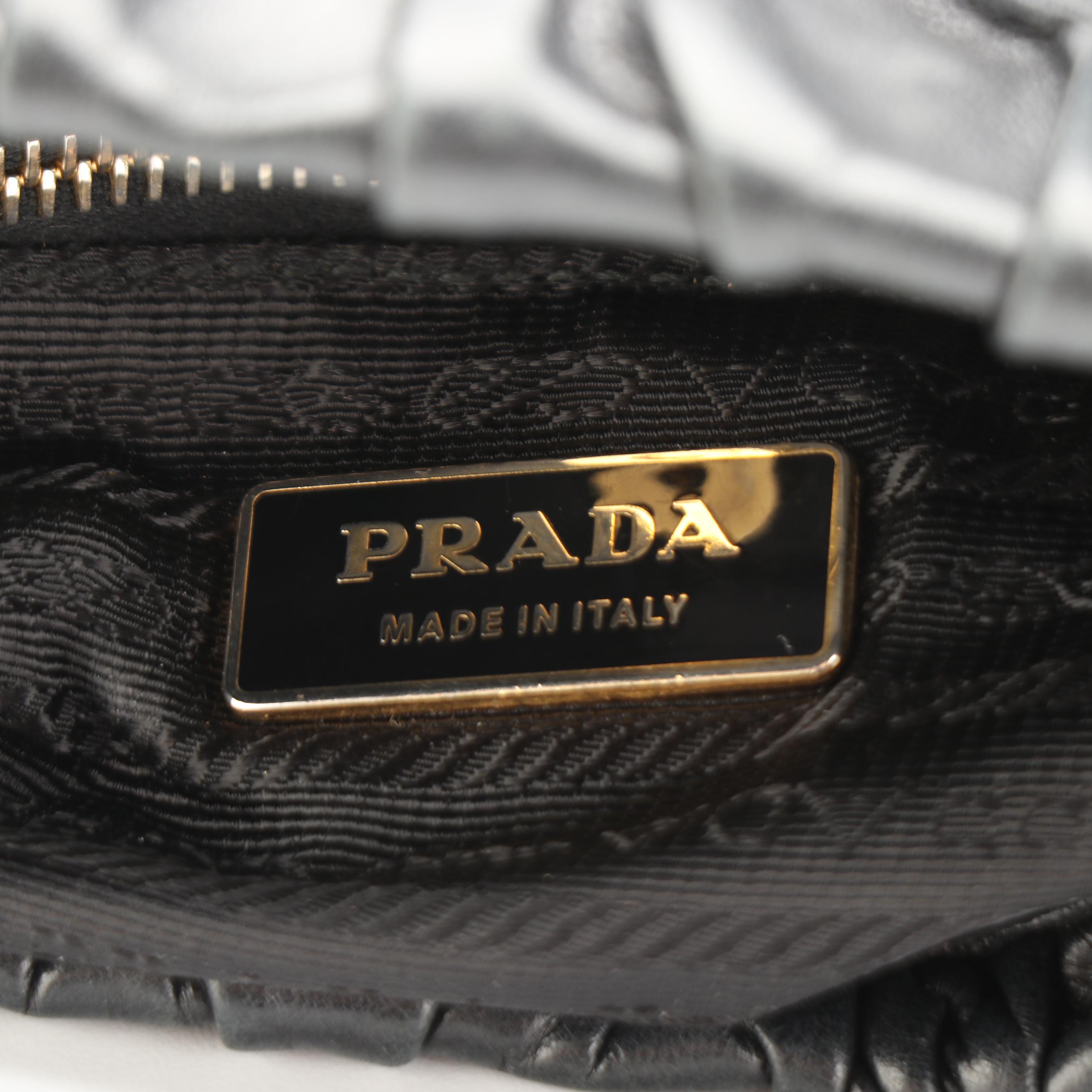 Prada Bow Handbag in Black Leather