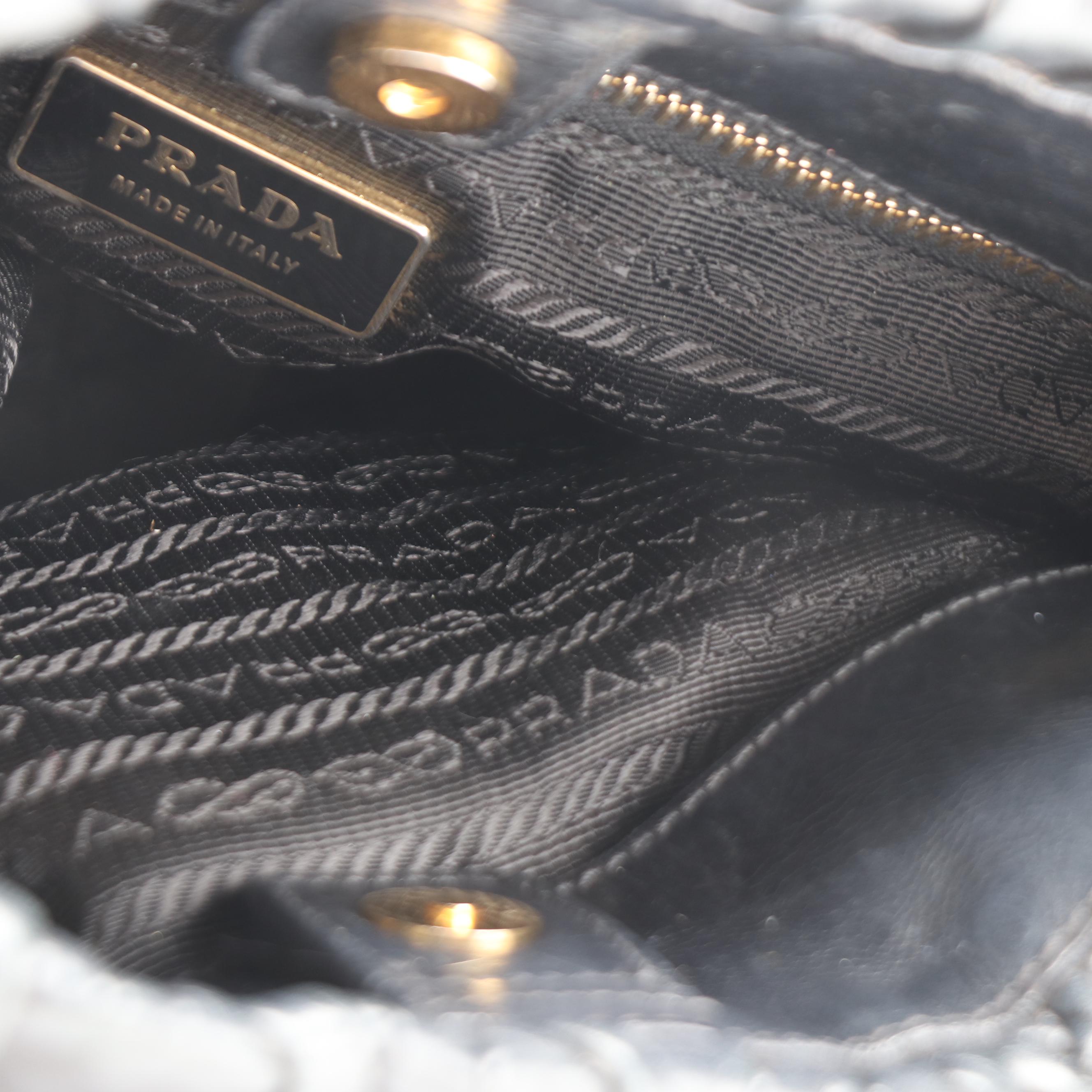 Prada Bow Handbag in Black Leather