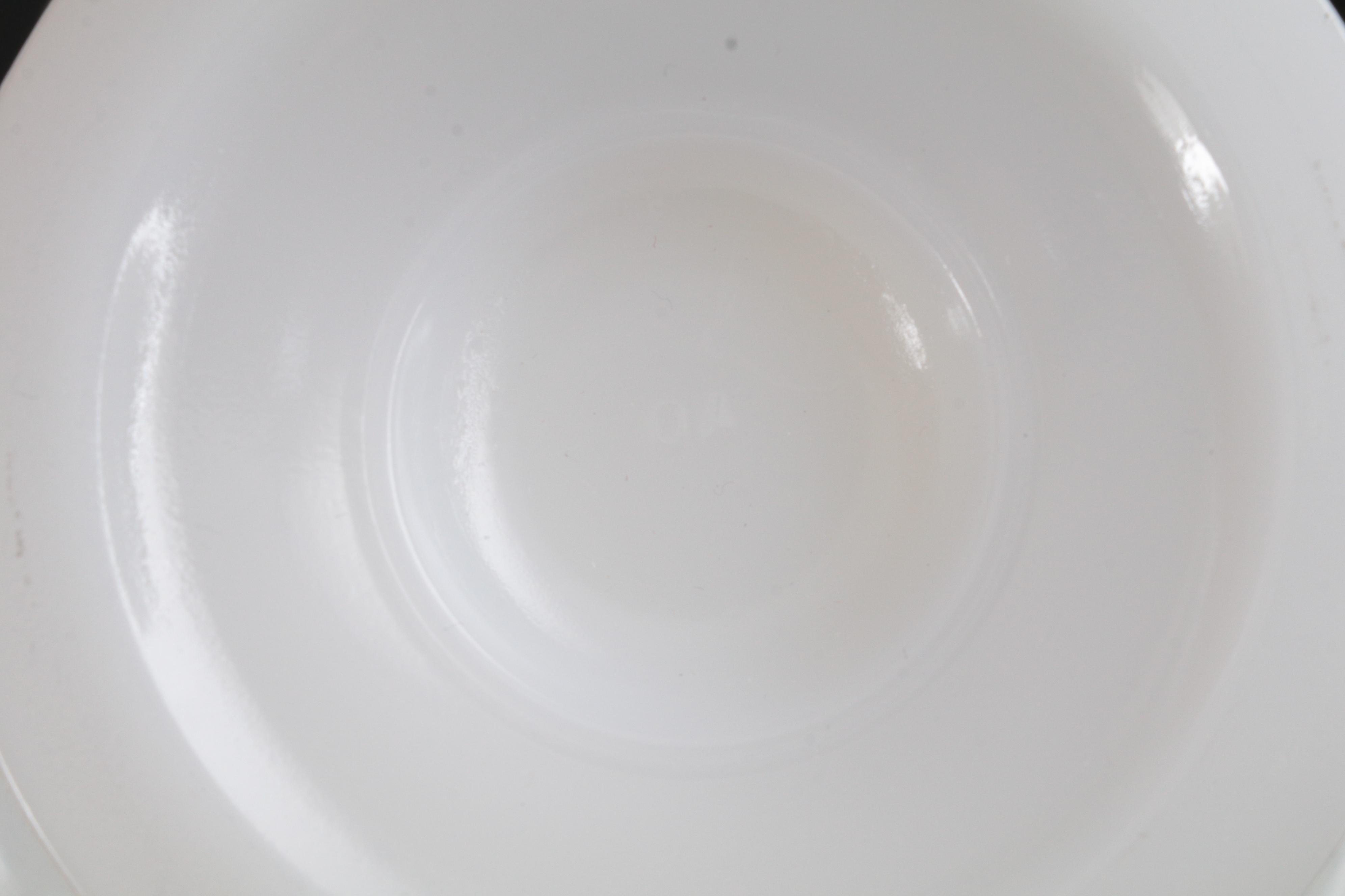 Napco Milk Glass Bonbon Dish with Other Milk, Opaline, and Custard Glass Décor