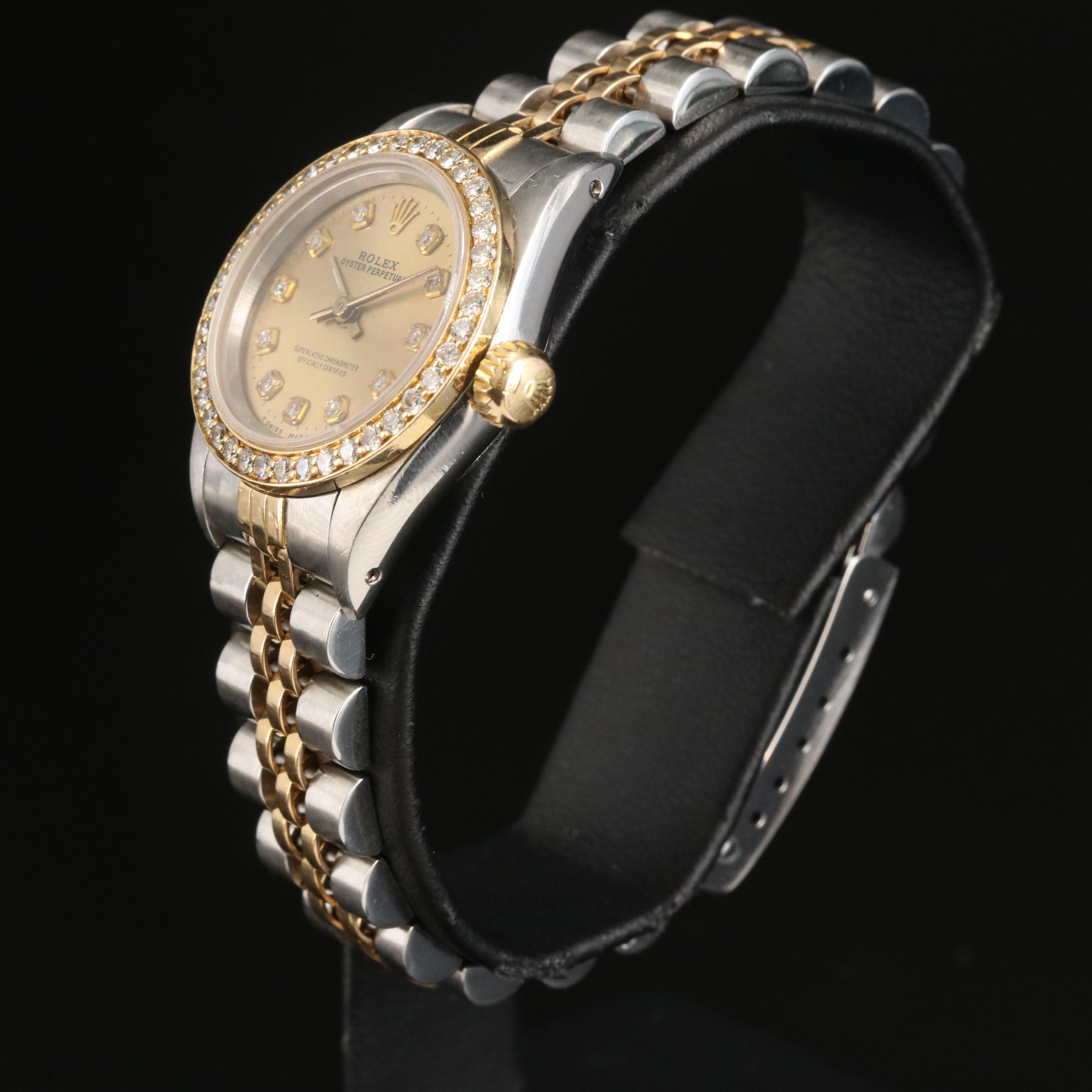 1987 - 88 Rolext Oyster Perpetual Diamond Dial and Bezel Watch