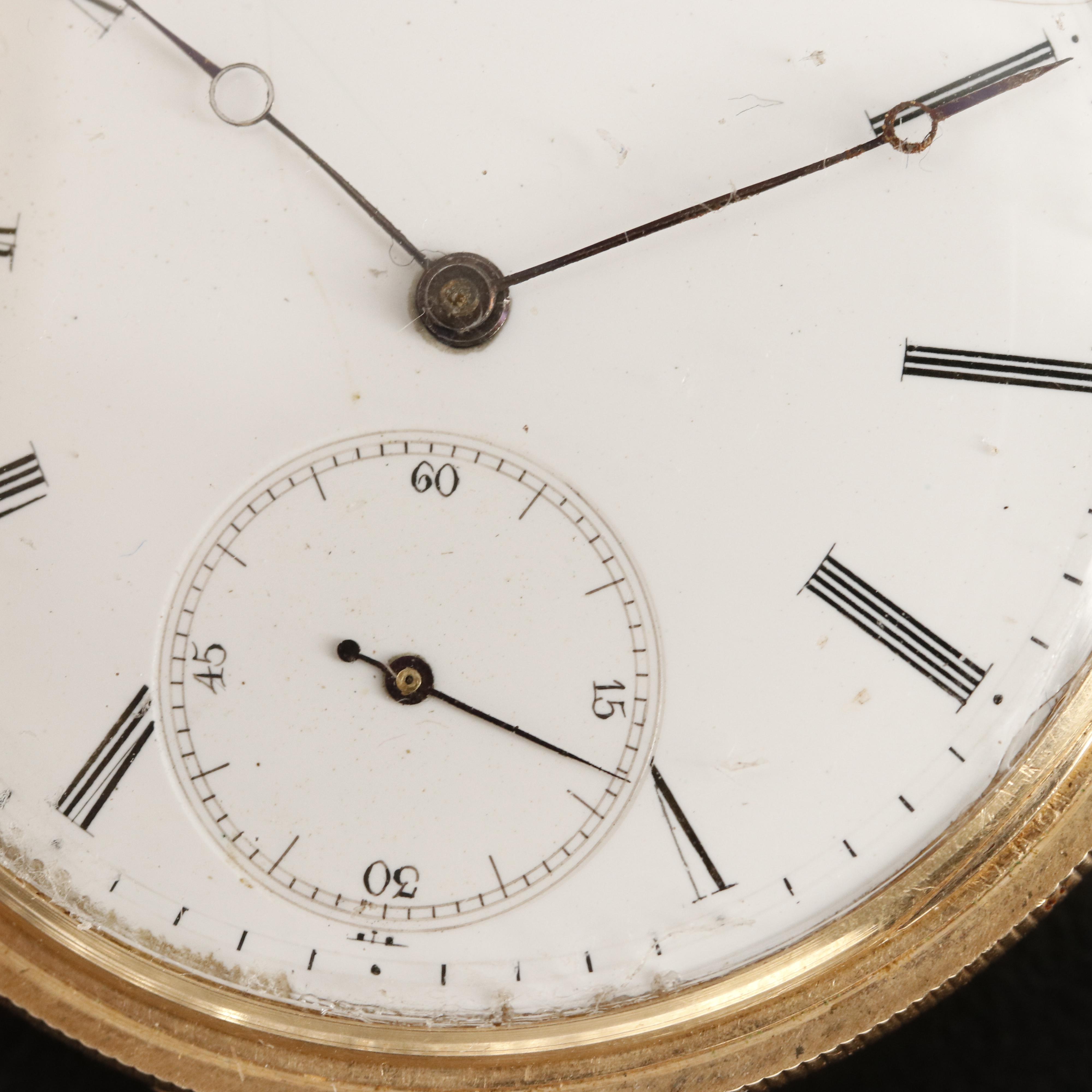 14K Emile Jacot Enamel Hunting Case Pocket Watch